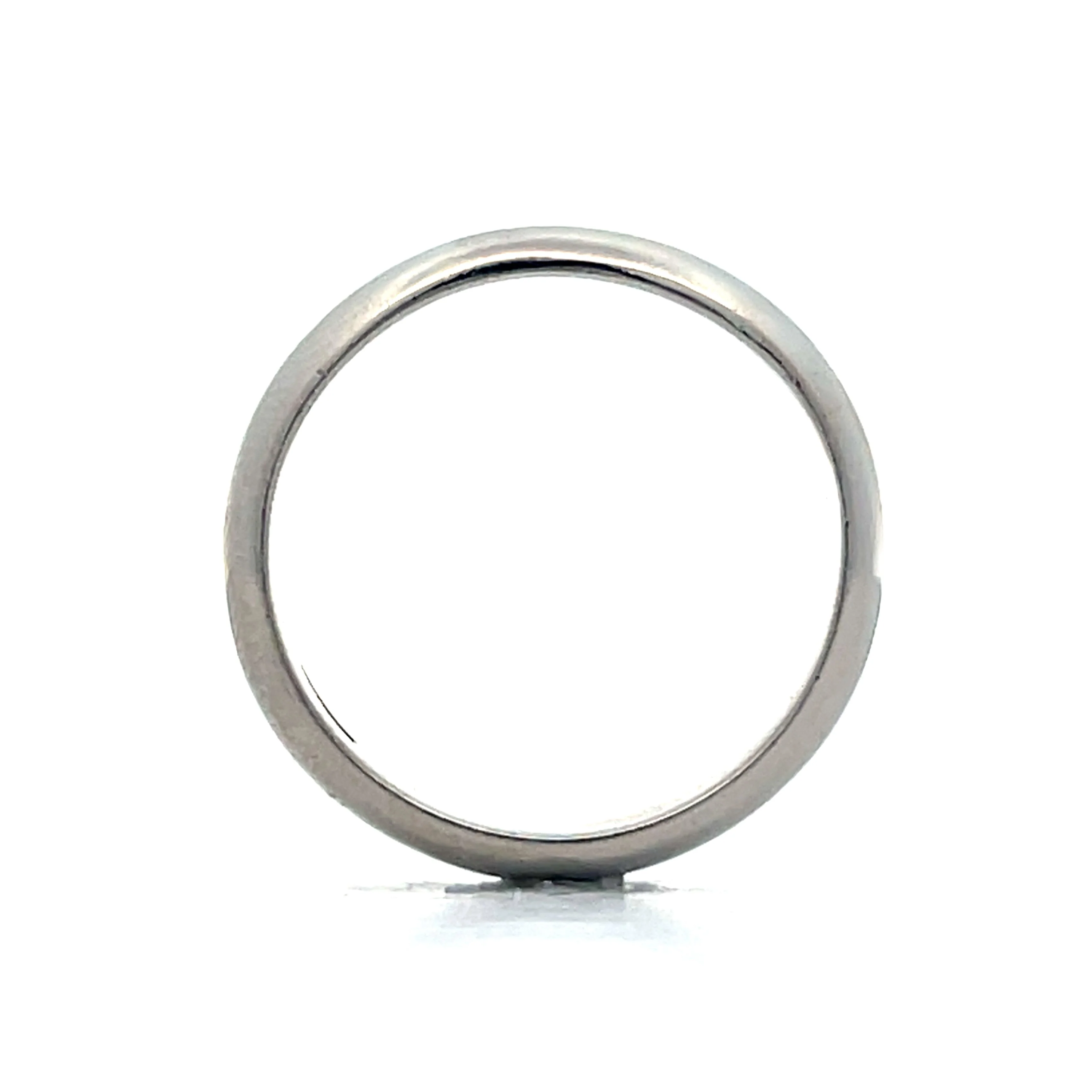 Modern 5mm Half Round Wedding Band in Platinum - Image 4
