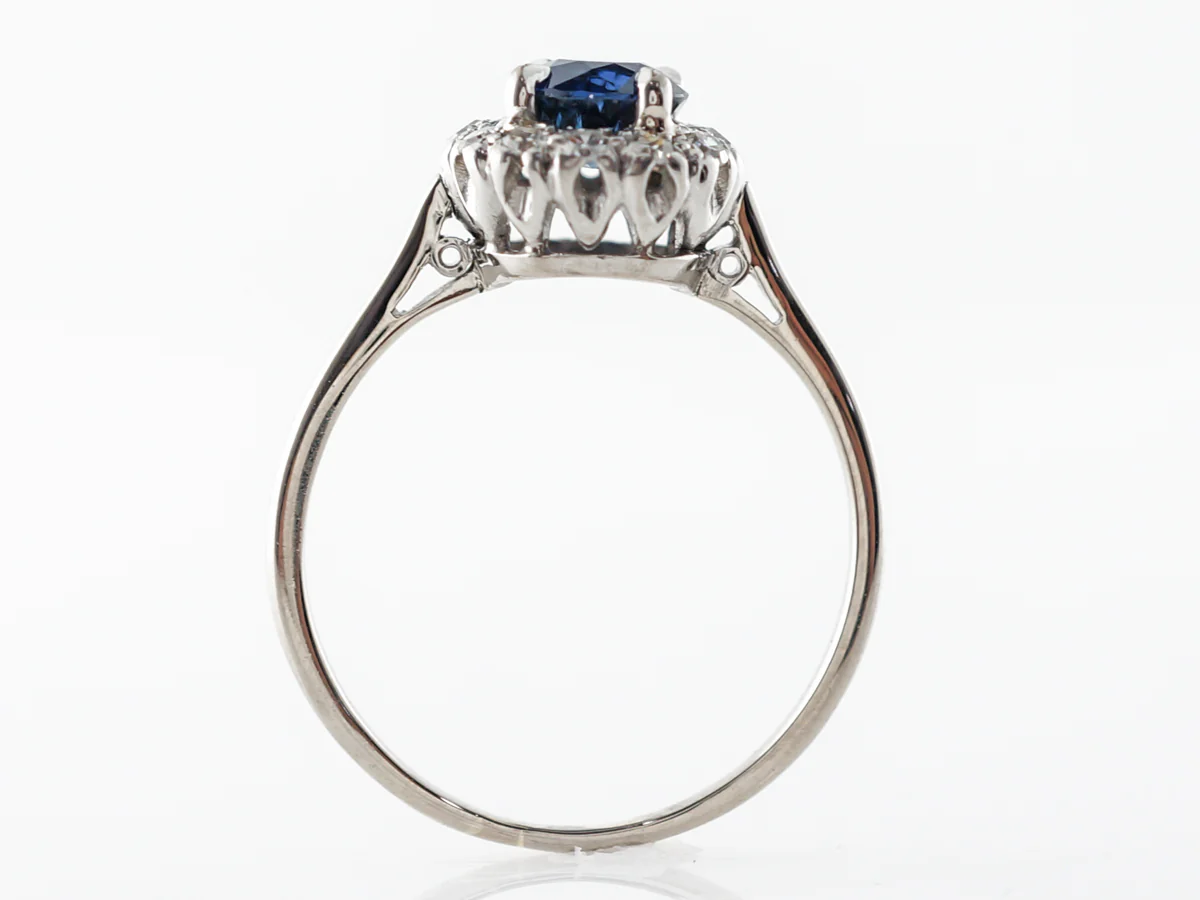Modern .74 Sapphire Cluster Ring 18k White Gold - Image 5