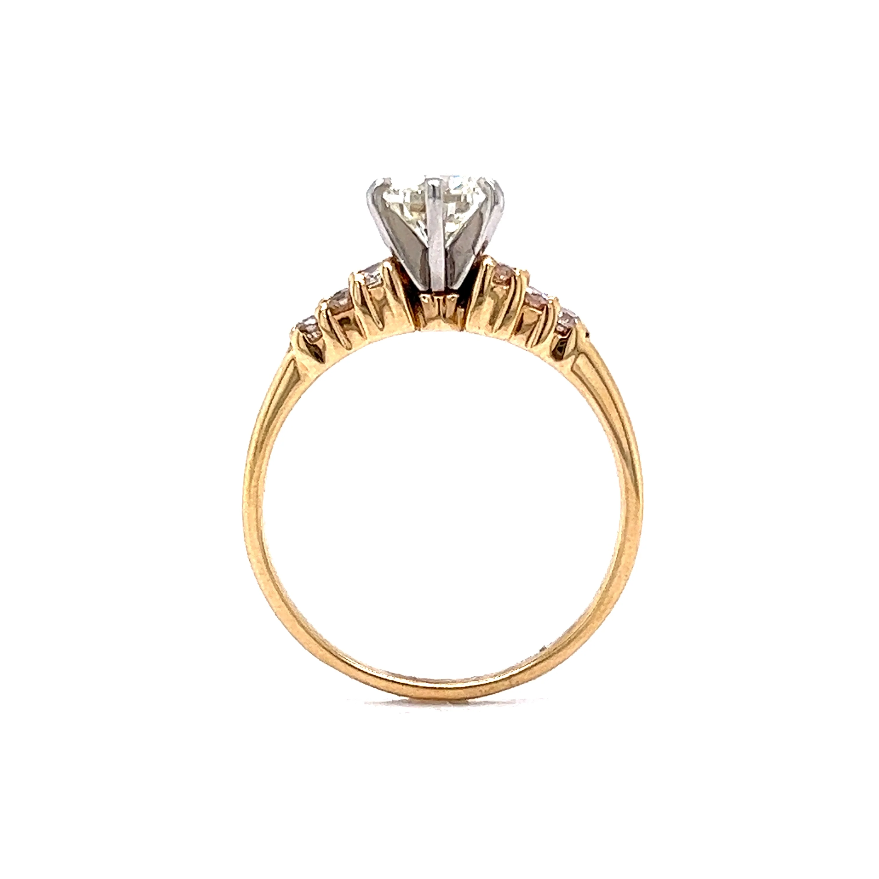 Modern .80 Carat Diamond Engagement Ring in 14k Yellow Gold - Image 4