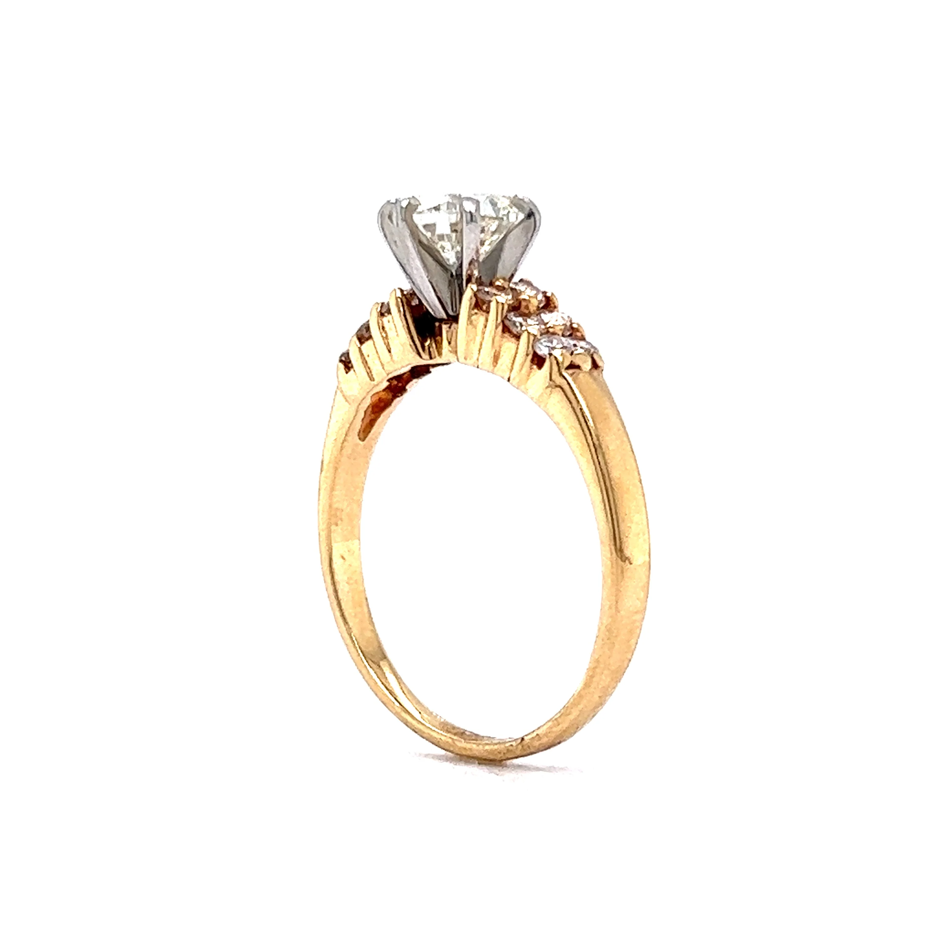 Modern .80 Carat Diamond Engagement Ring in 14k Yellow Gold - Image 5