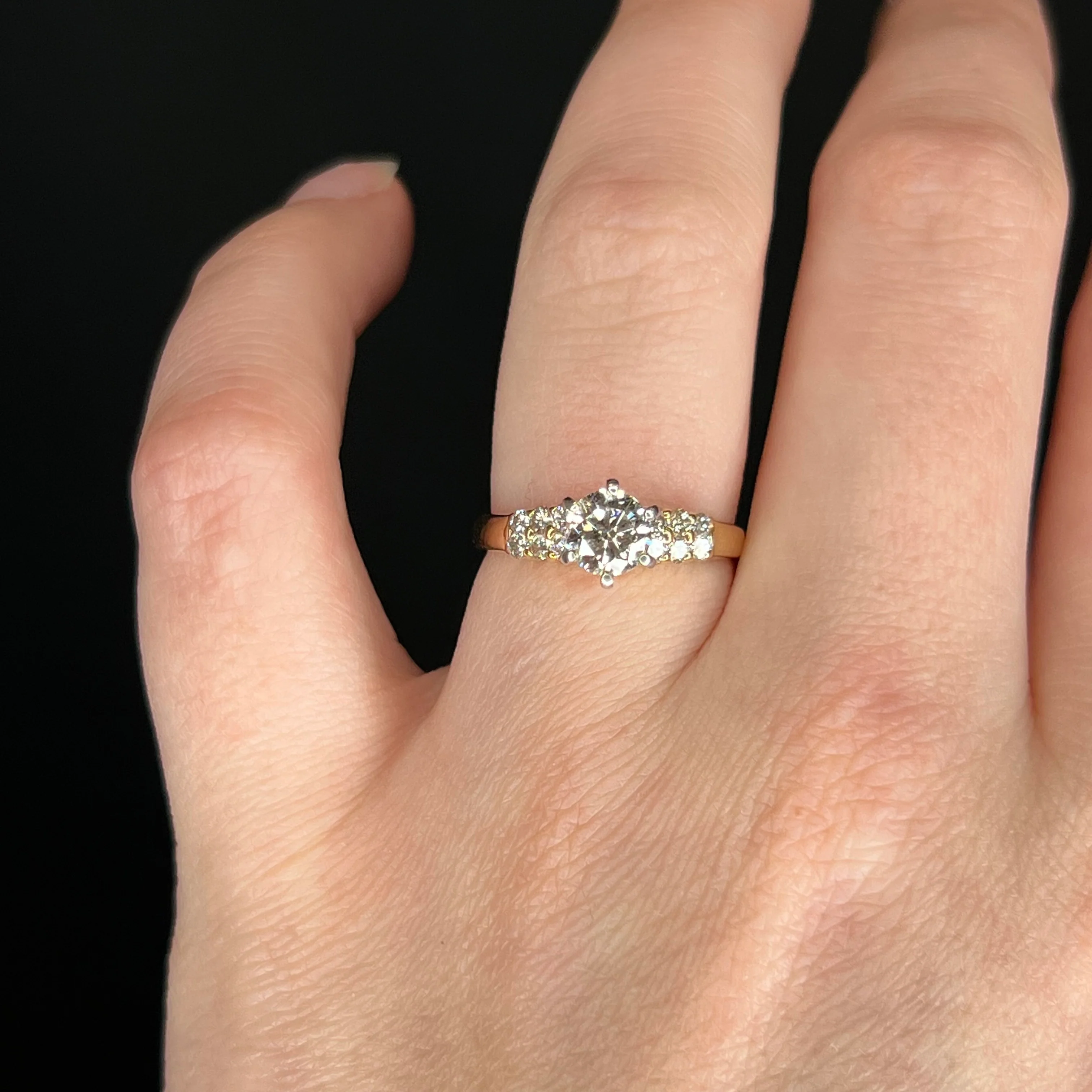 Modern .80 Carat Diamond Engagement Ring in 14k Yellow Gold - Image 6