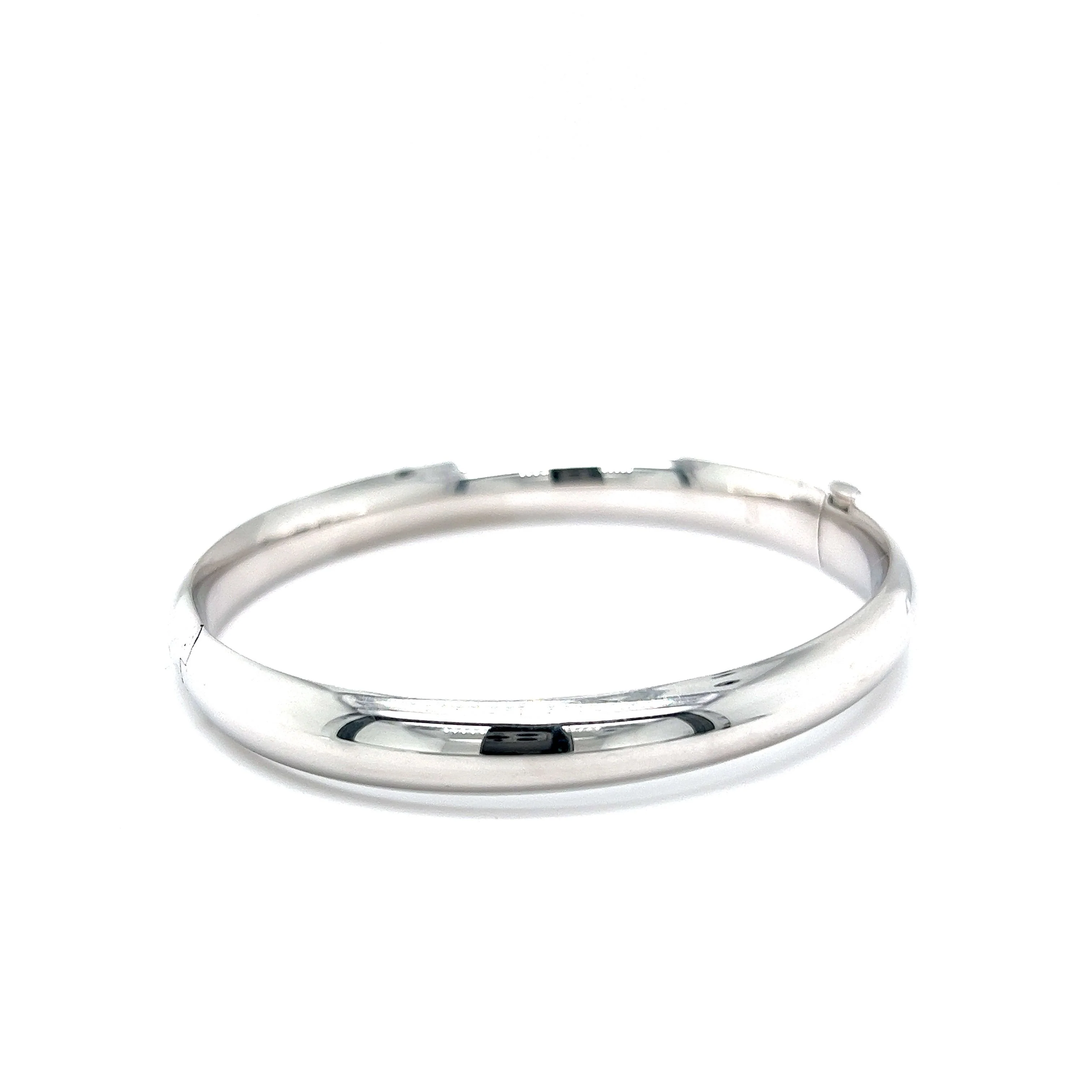 Modern 8mm Bangle Bracelet in 14k White Gold - Image 3