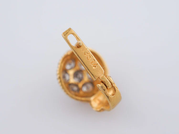 Modern .98 carat Pave Diamond Earrings in 18 karat Yellow Gold - Image 6