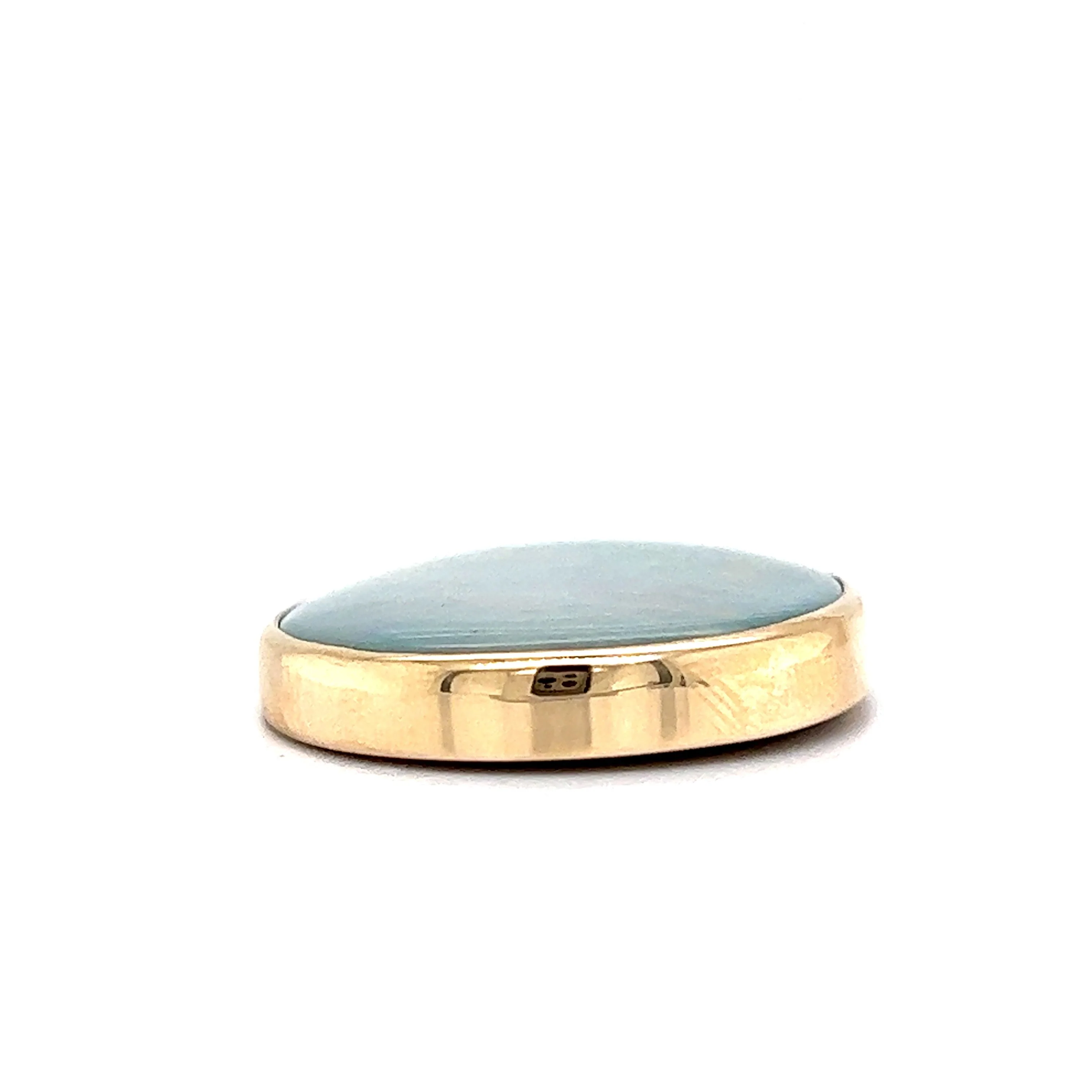 Modern Bezel Set Opal Pendant in 14k Yellow Gold - Image 2