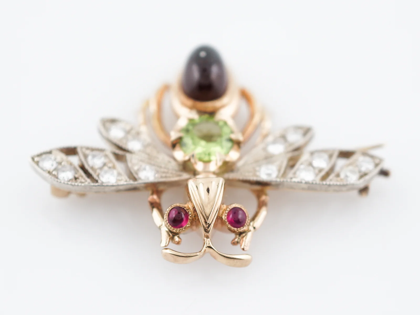 Modern Bug Pin .42 Round Brilliant Cut Diamonds in 14k Yellow Gold - Image 2