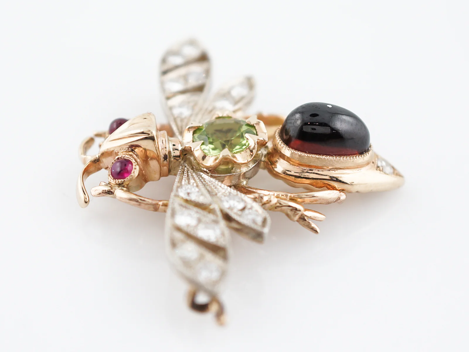 Modern Bug Pin .42 Round Brilliant Cut Diamonds in 14k Yellow Gold - Image 3