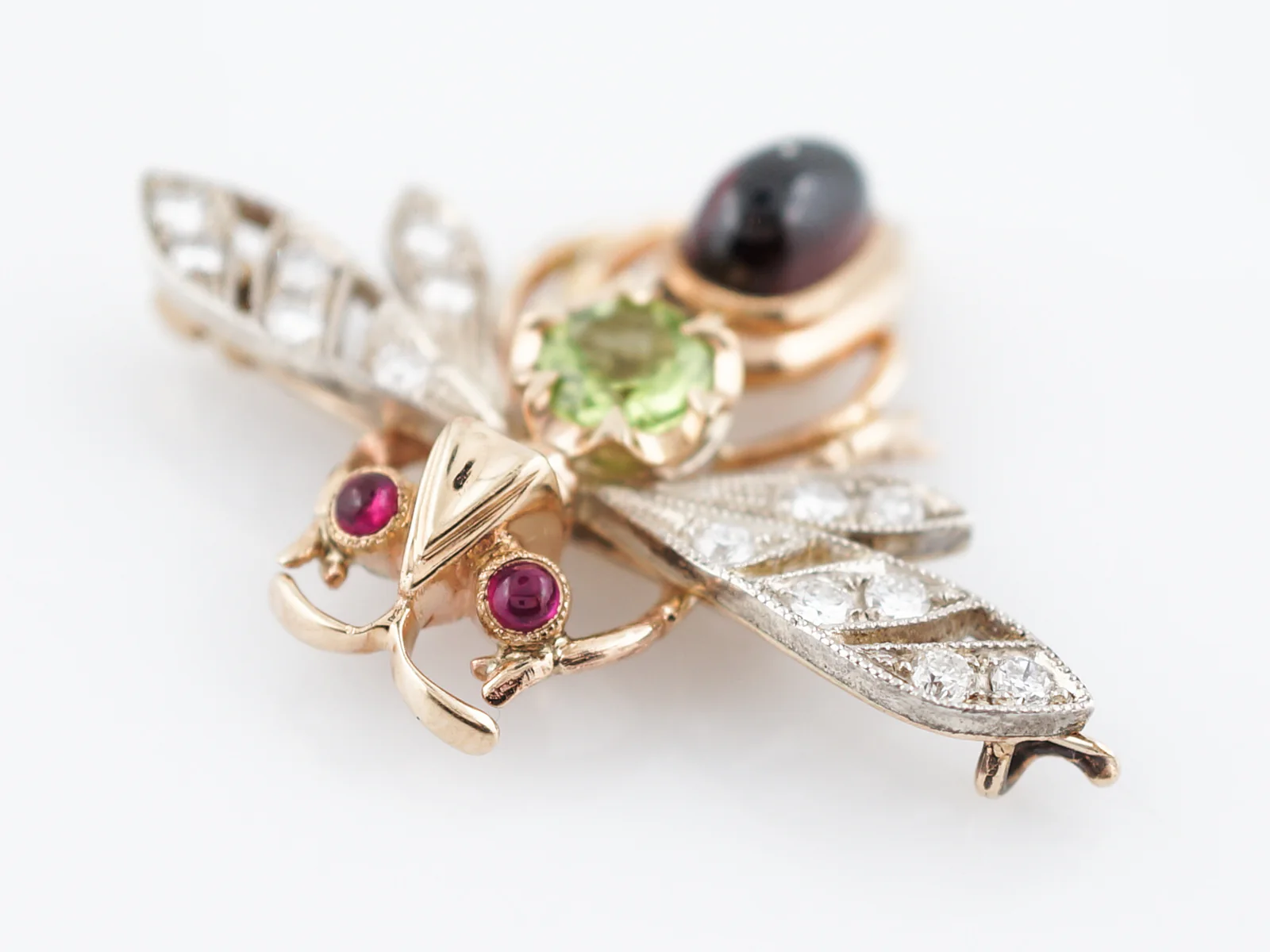 Modern Bug Pin .42 Round Brilliant Cut Diamonds in 14k Yellow Gold - Image 4