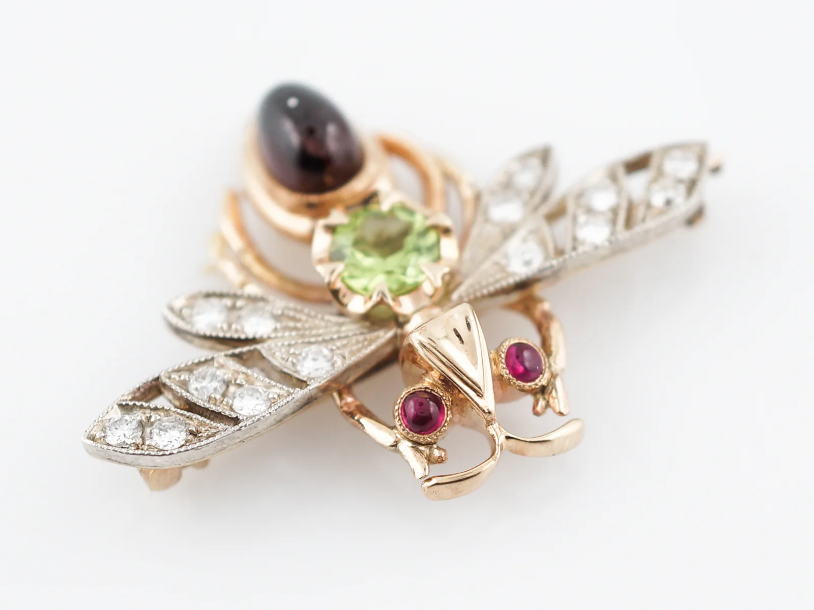 Modern Bug Pin .42 Round Brilliant Cut Diamonds in 14k Yellow Gold - Image 5