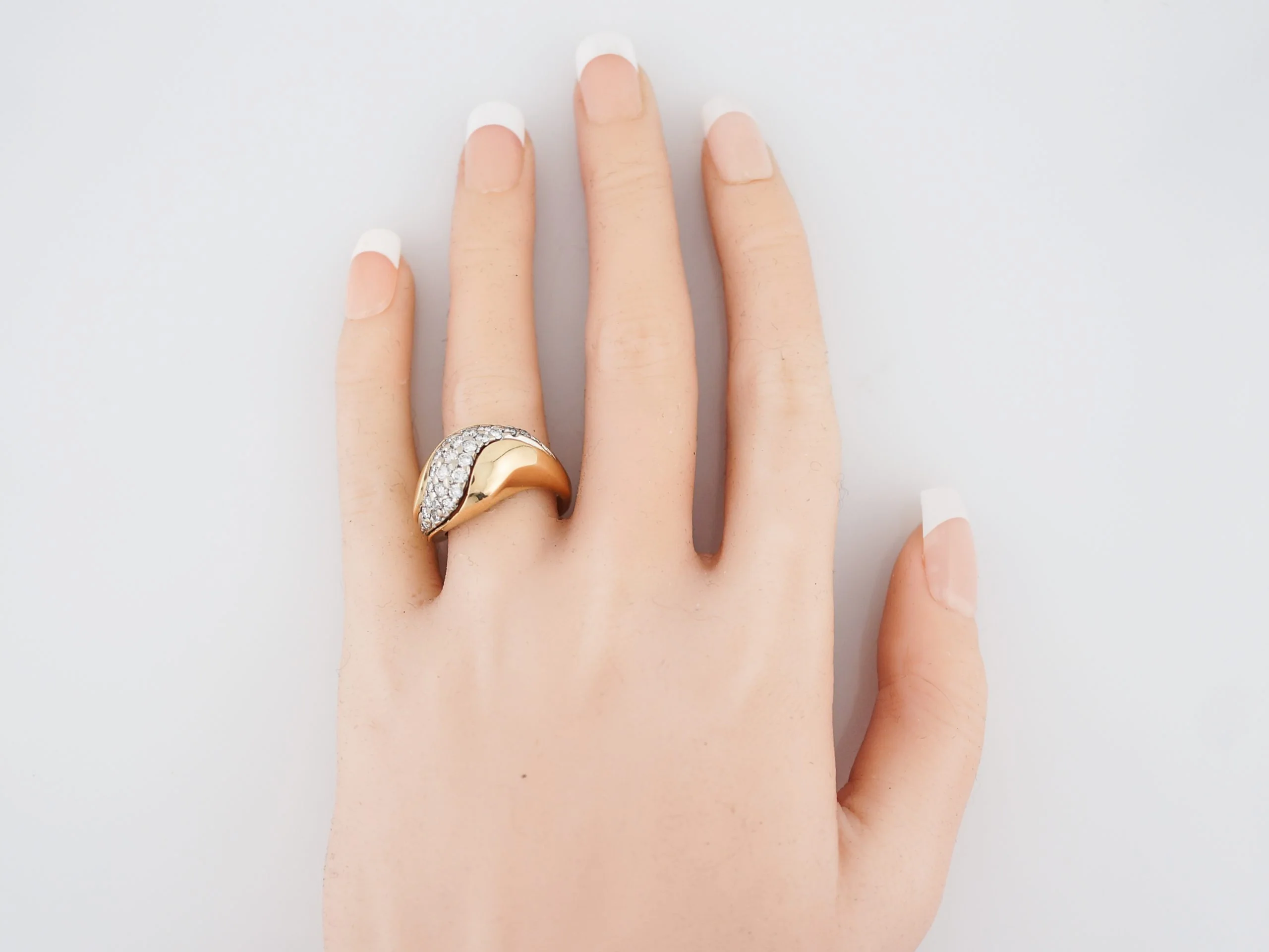 Modern Cocktail Ring 1.25 Pave Diamonds in 14K Yellow Gold - Image 6