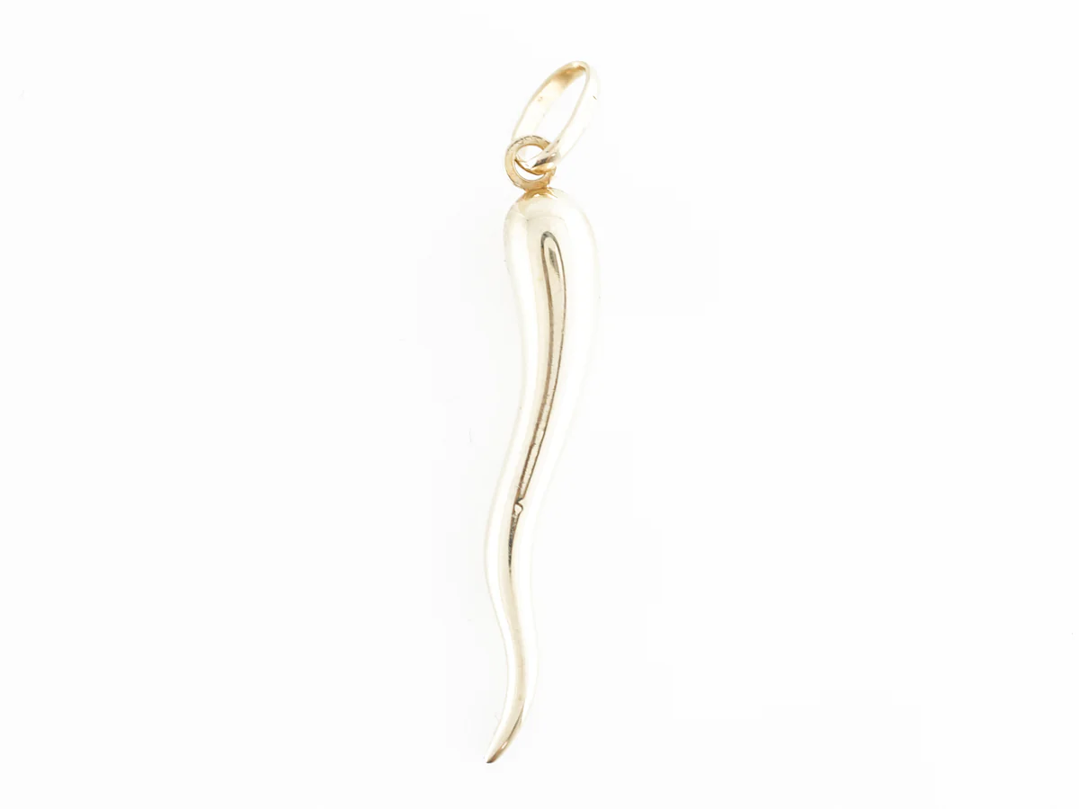 Modern Cornicello Horn Charm in 14k Yellow Gold