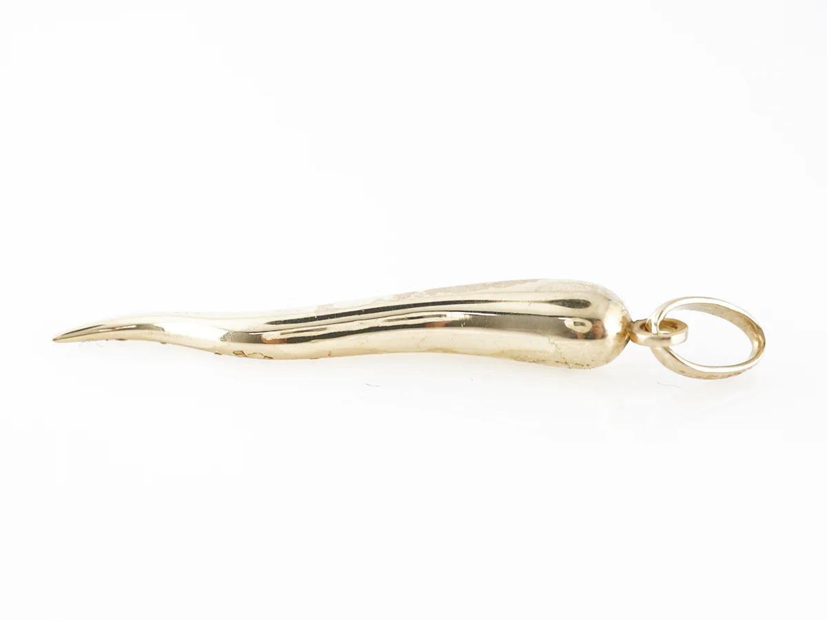 Modern Cornicello Horn Charm in 14k Yellow Gold - Image 2