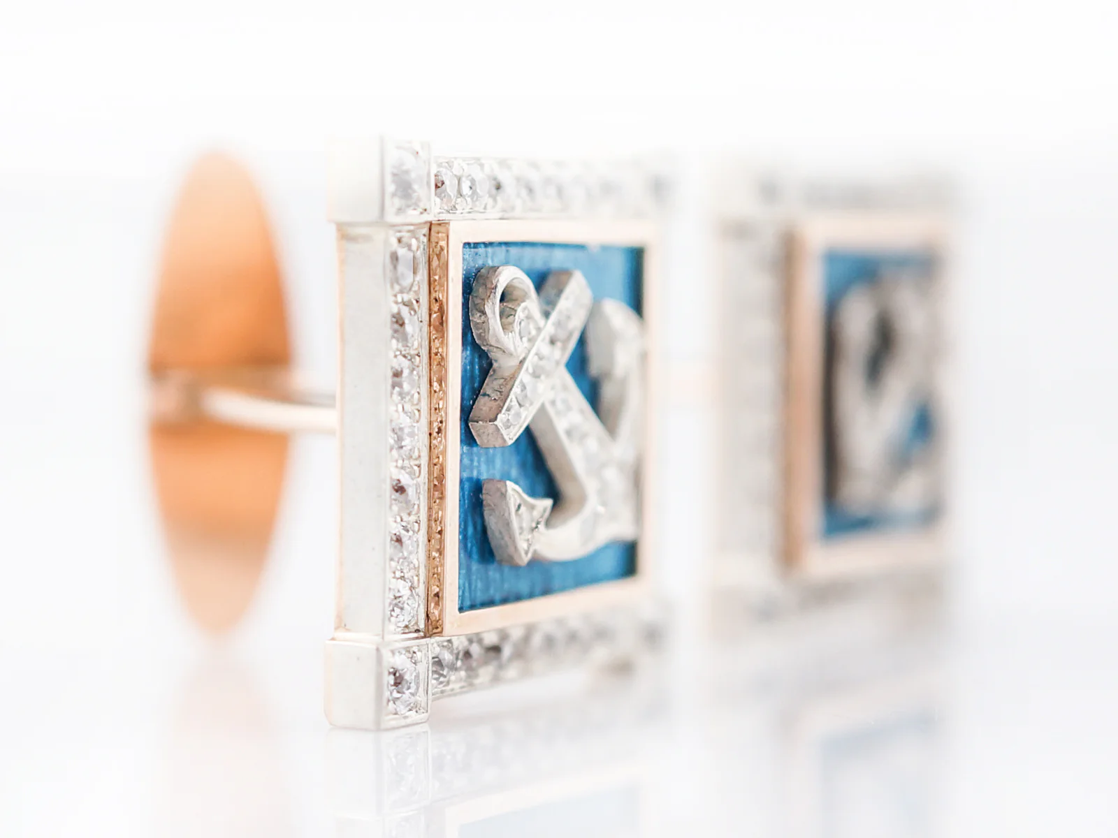 Modern Cufflinks 1.50 Old European Cut Diamonds in 18k Yellow Gold - Image 2