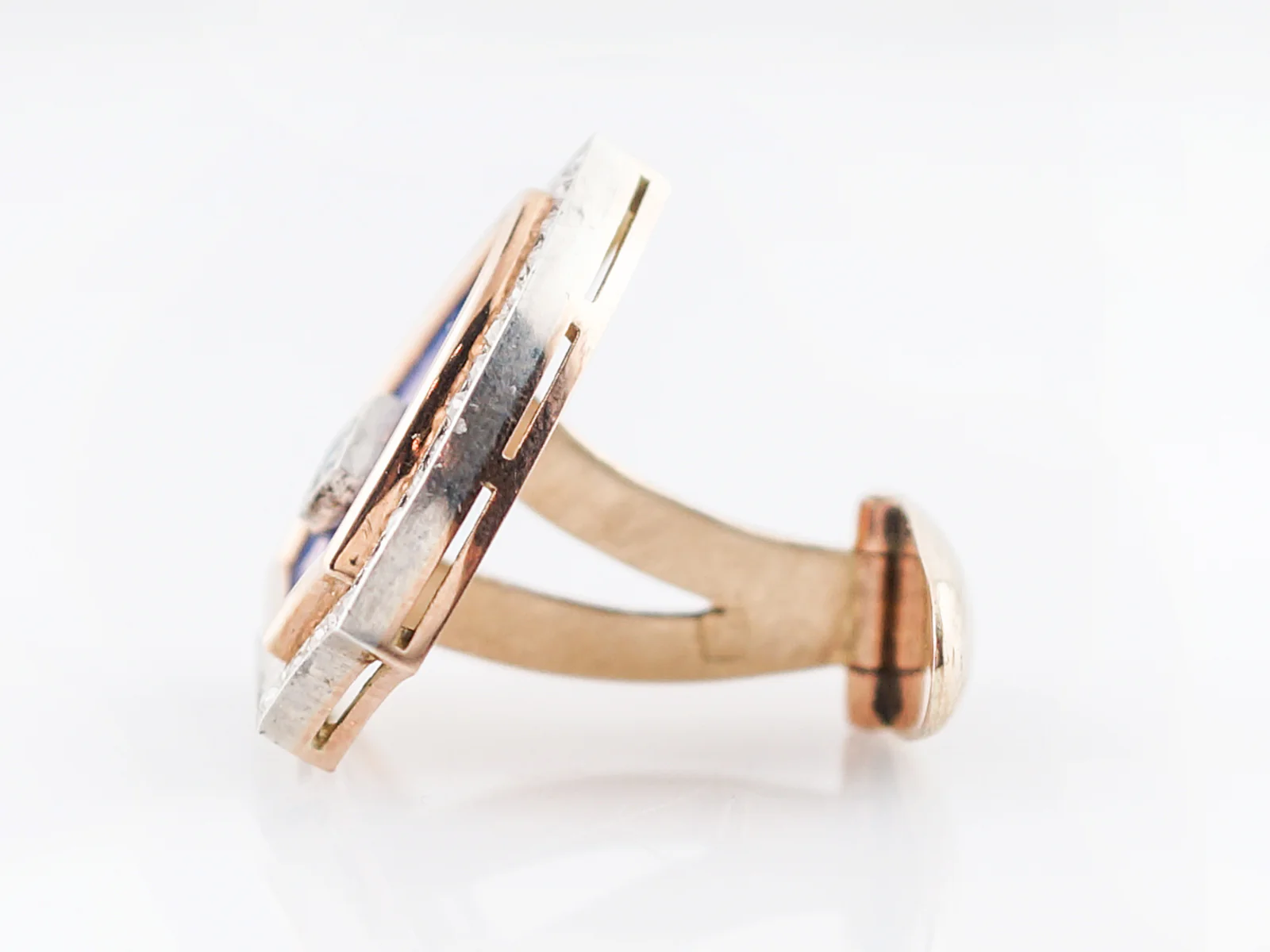 ***RTV***Modern Cufflinks 1.50 Round Brilliant Cut Diamonds in 14k Yellow Gold - Image 7
