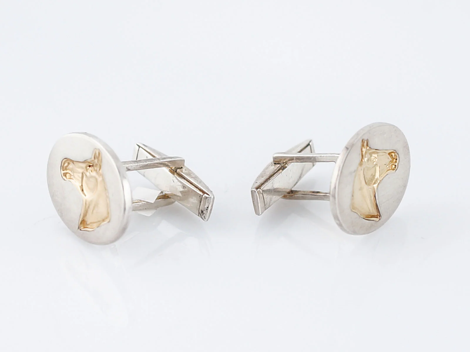Modern Cufflinks Tiffany & Co Sterling Silver & 18k Yellow Gold - Image 3