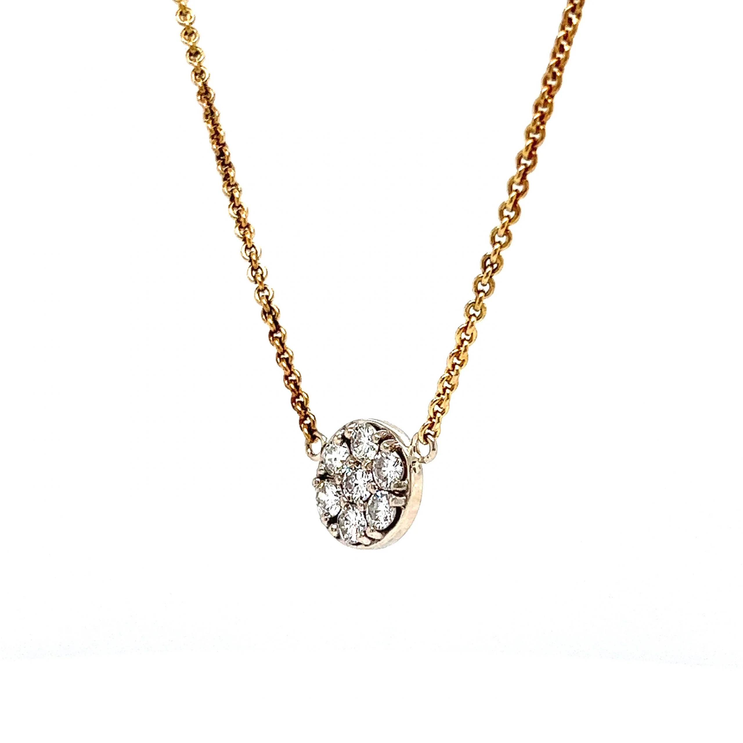 Modern Diamond Cluster Pendant Necklace in 14k Yellow Gold - Image 3