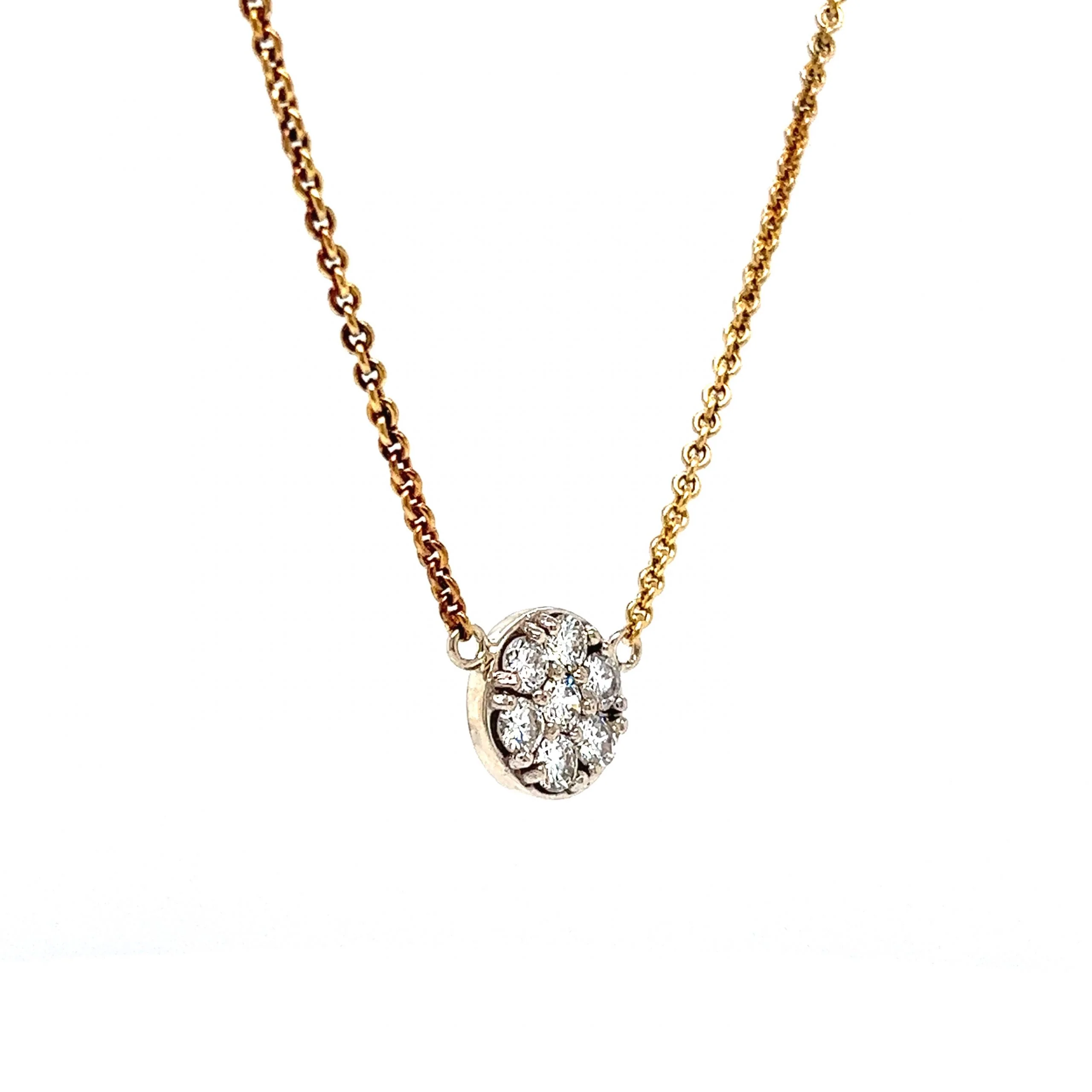 Modern Diamond Cluster Pendant Necklace in 14k Yellow Gold - Image 4