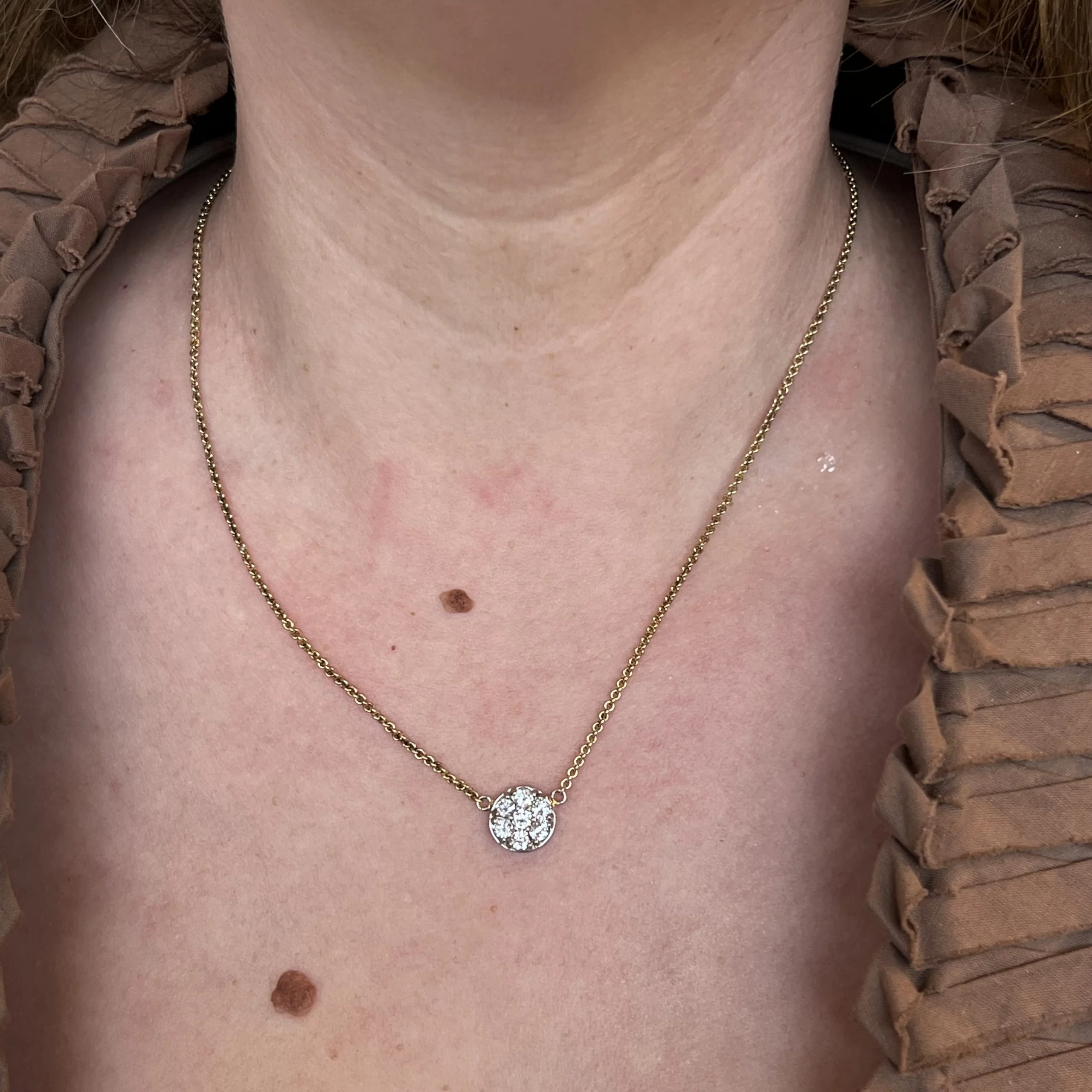 Modern Diamond Cluster Pendant Necklace in 14k Yellow Gold - Image 5
