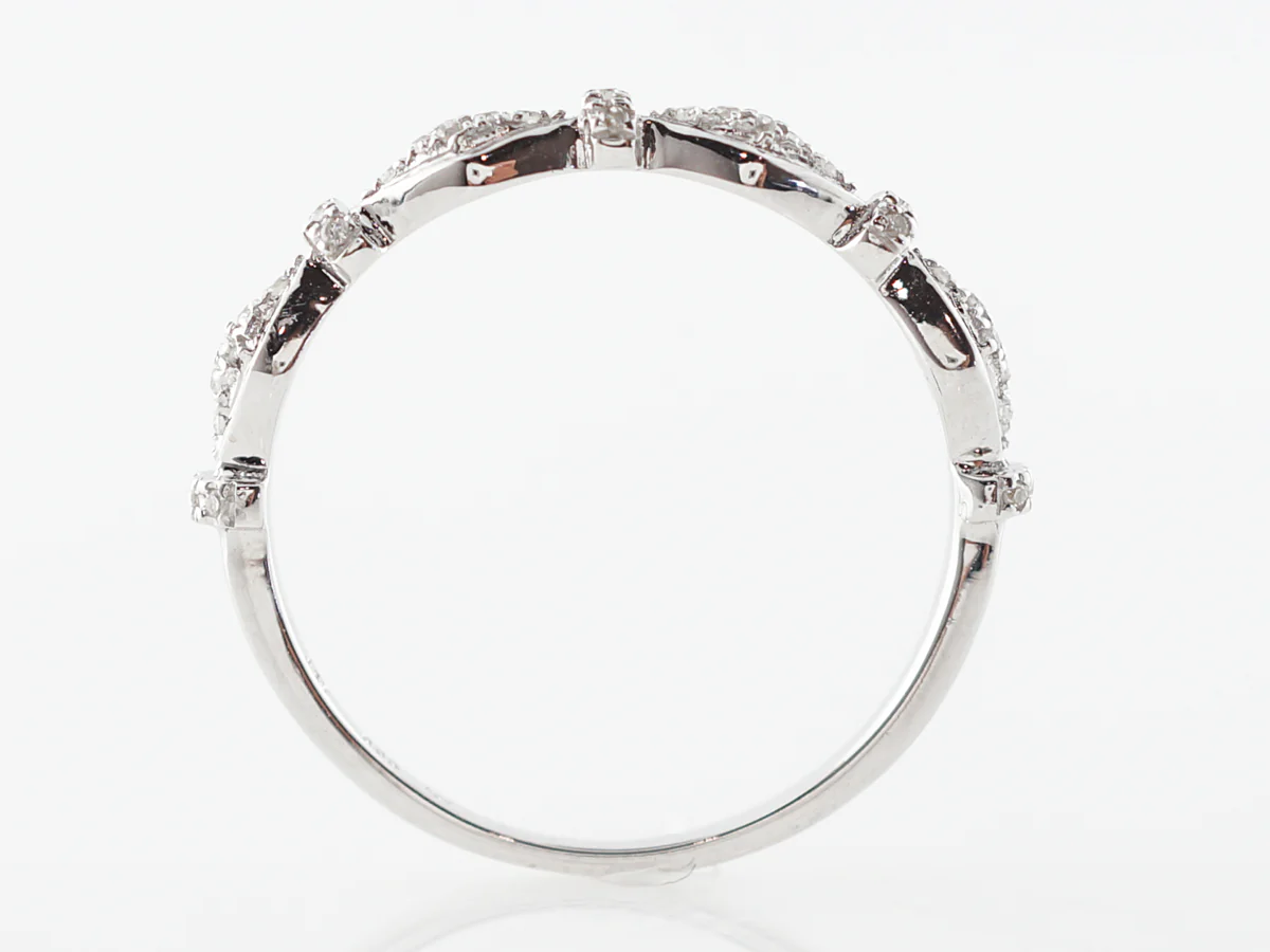 Modern Diamond Wedding Band in 14k White Gold - Image 3