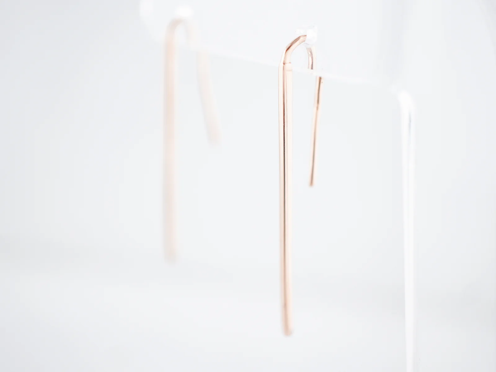 Modern Drop Earrings in 14k Yellow Gold - Image 2
