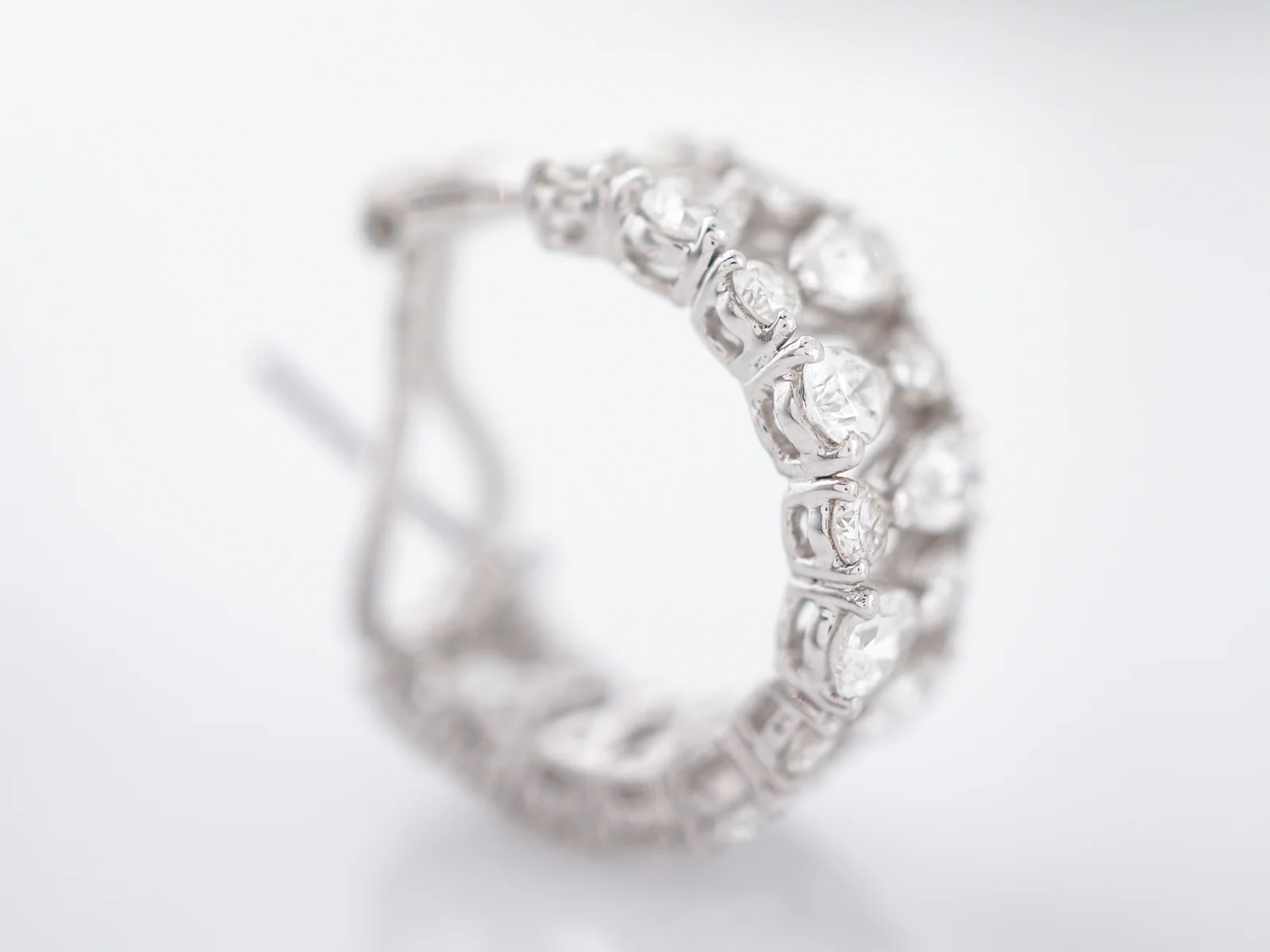 Modern Earrings 4.24 Pear & Round Brilliant Cut Diamonds in 18k White Gold - Image 8