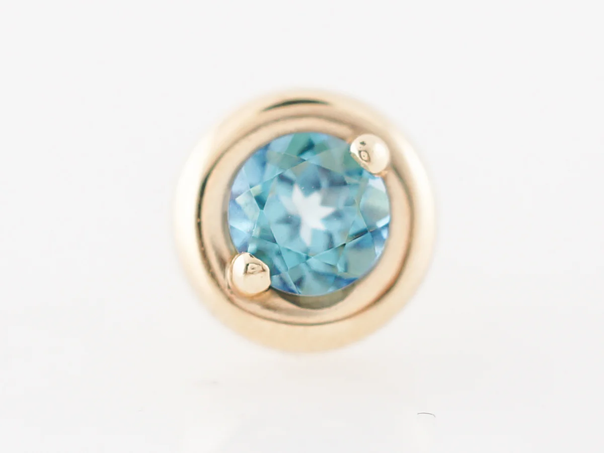 Modern Earrings .66 Round Cut Topaz in 14k Yellow Gold - Image 4