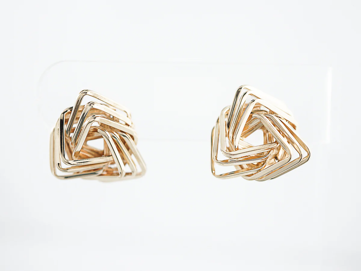 Modern Earrings in 14K Yellow Gold - Image 2