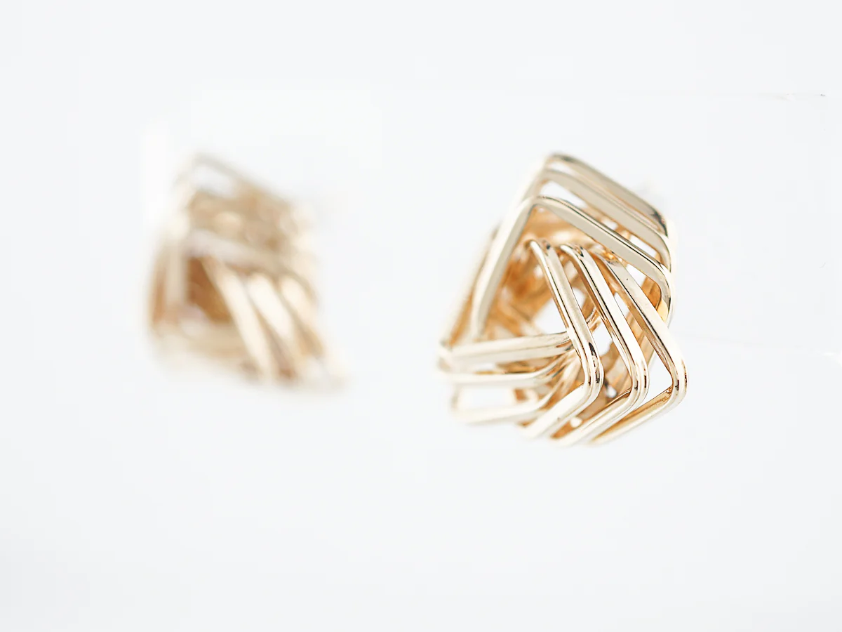Modern Earrings in 14K Yellow Gold - Image 3
