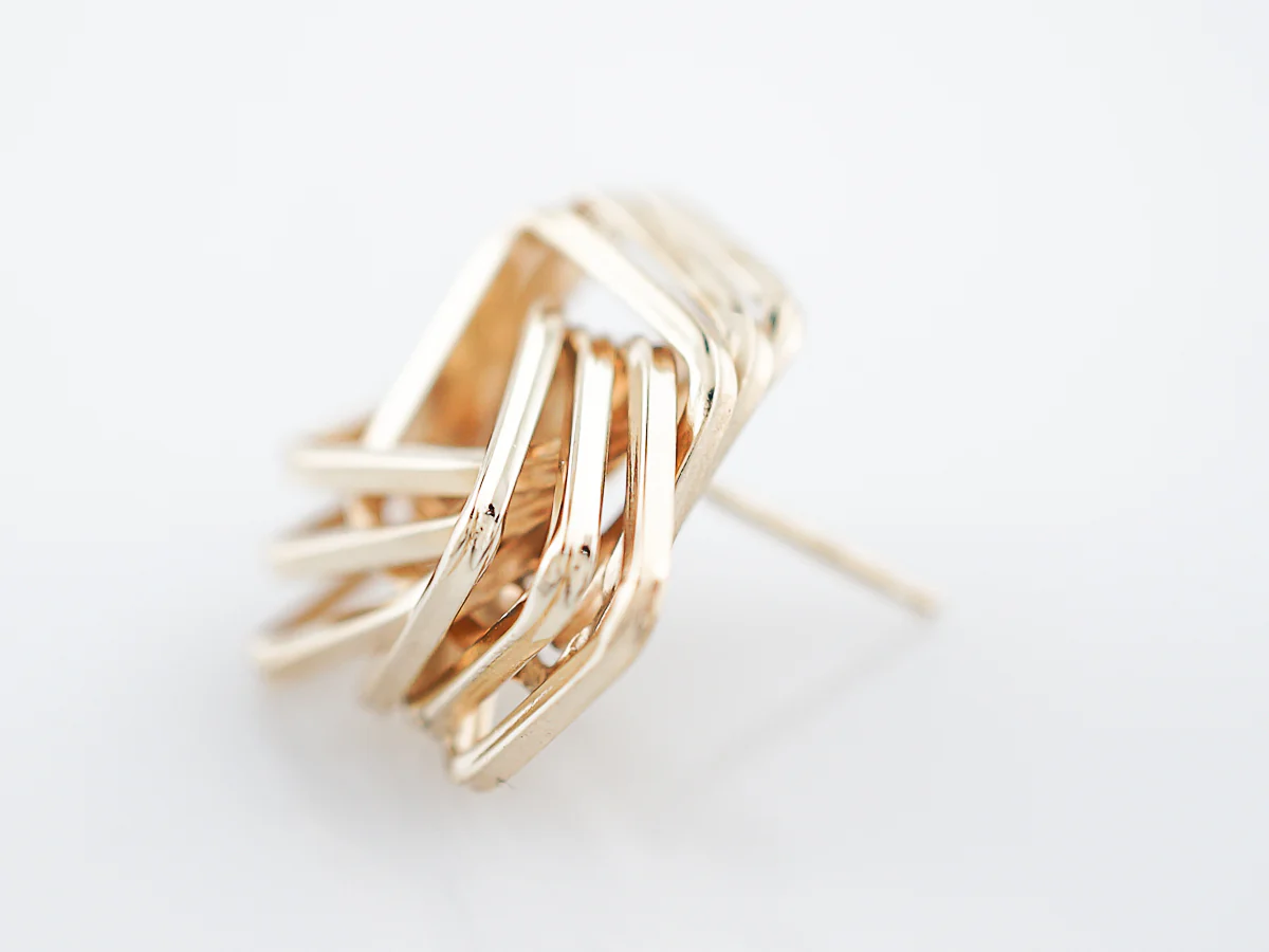 Modern Earrings in 14K Yellow Gold - Image 5