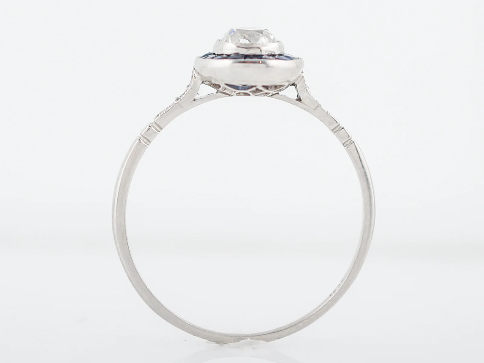 Modern Engagement Ring .55 Old Mine Cushion Cut Diamond in Platinum - Image 2