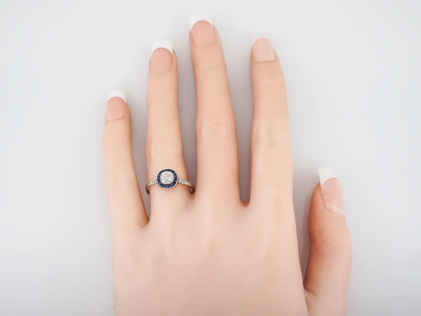 Modern Engagement Ring .55 Old Mine Cushion Cut Diamond in Platinum - Image 3