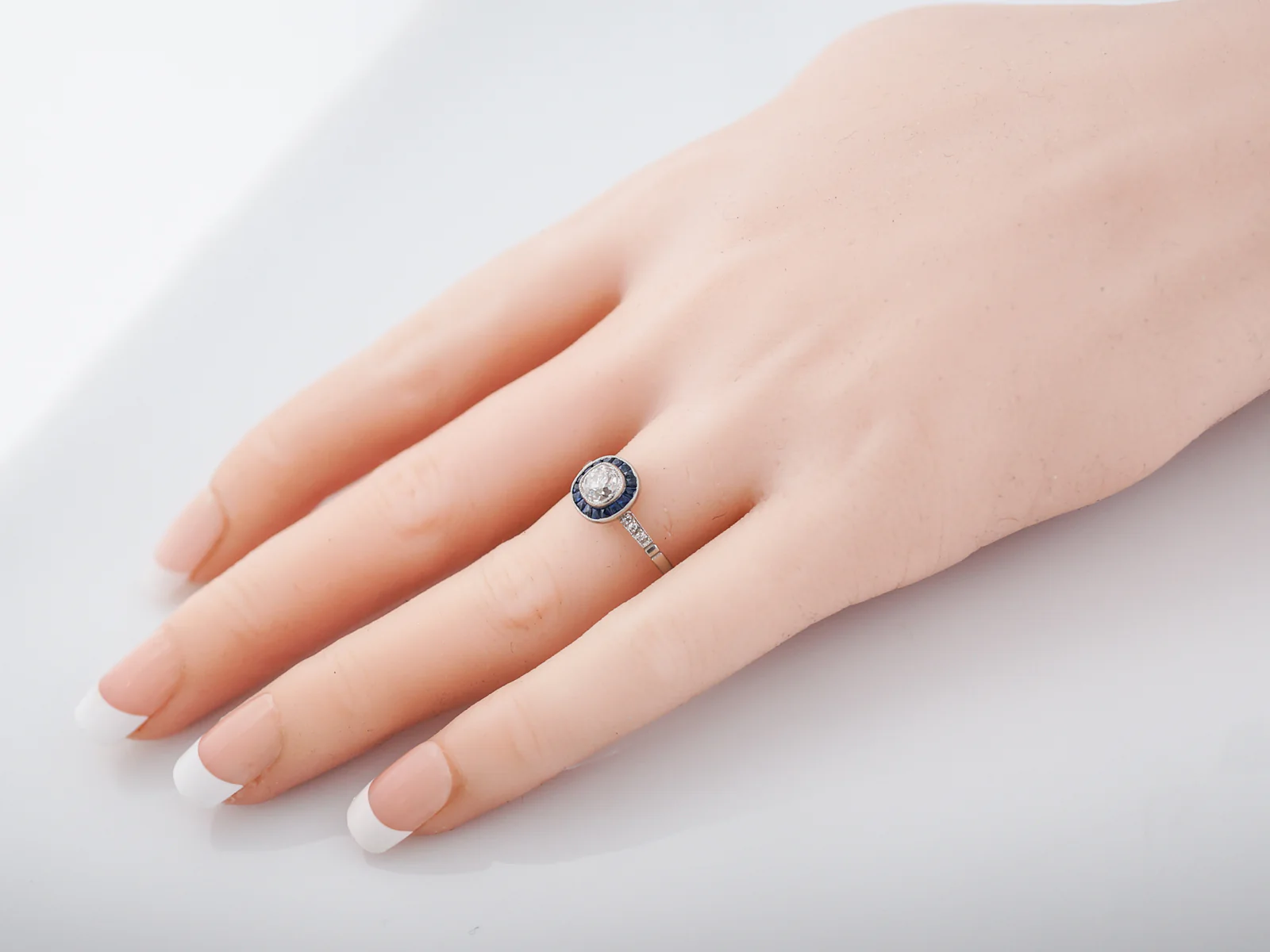 Modern Engagement Ring .55 Old Mine Cushion Cut Diamond in Platinum - Image 4