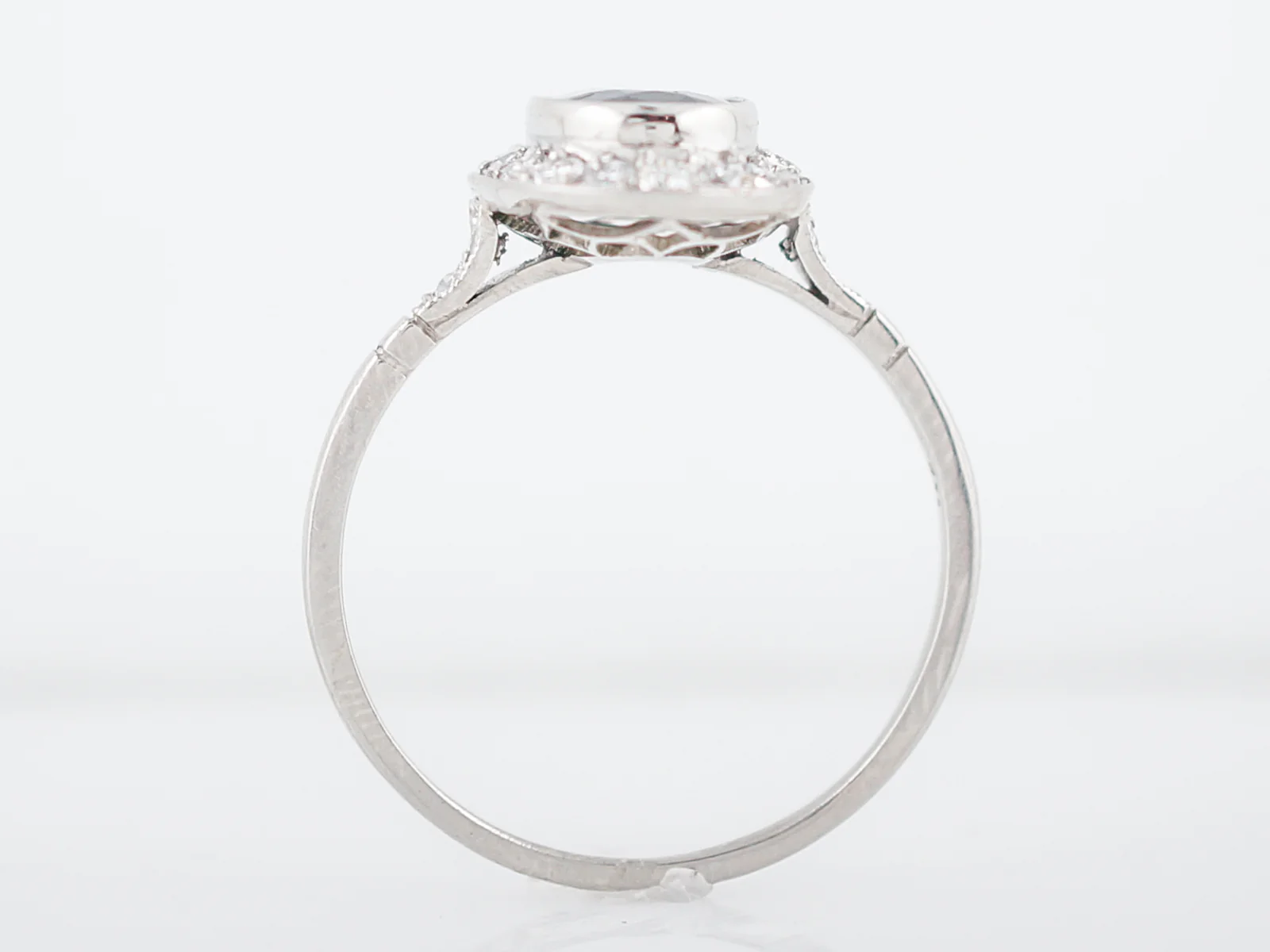 Modern Engagement Ring 1.66 Oval Cut Sapphire in Platinum - Image 6