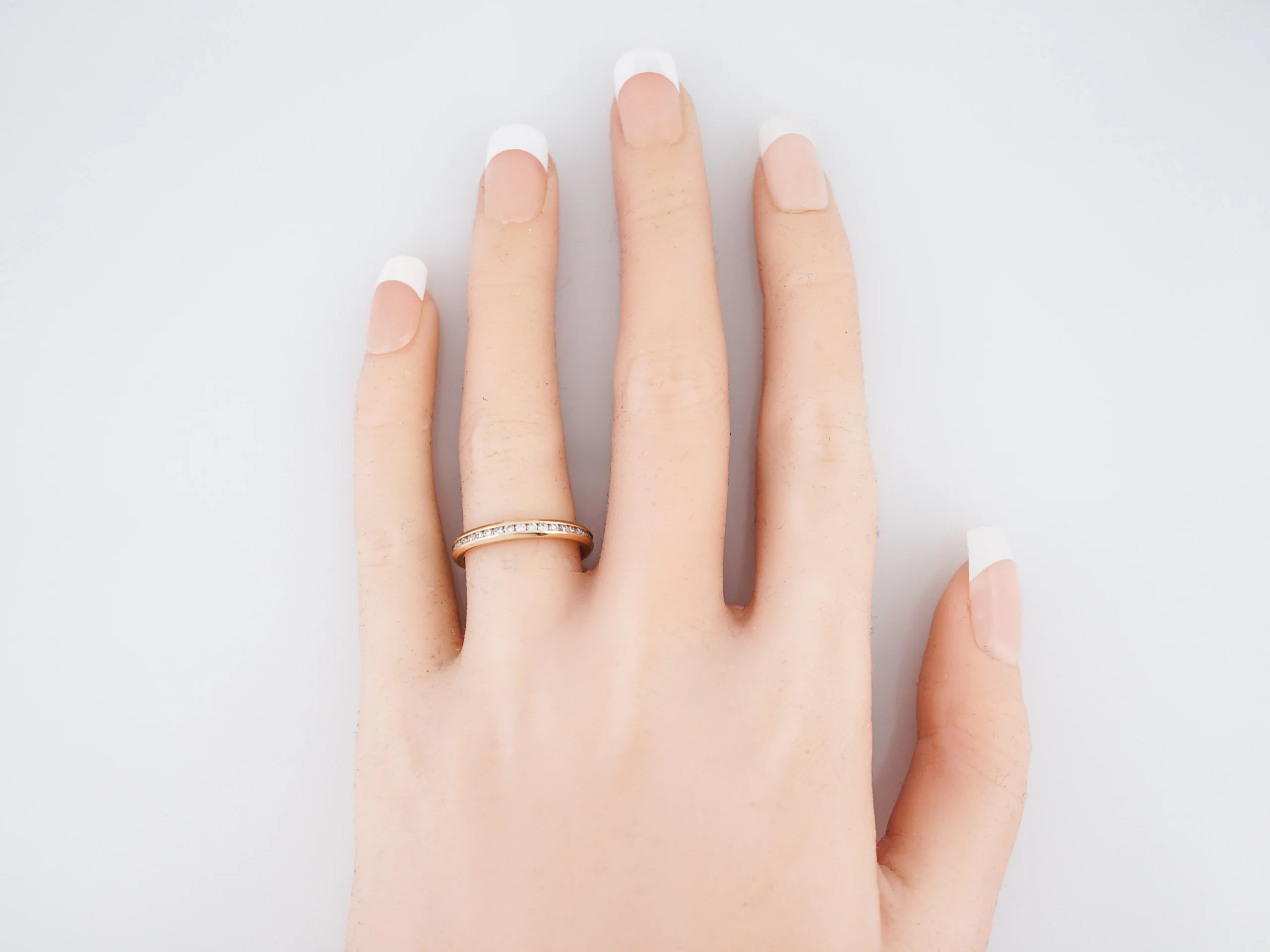 Modern Eternity Wedding Band .38 Round Brilliant Cut Diamonds in 14k Yellow Gold - Image 5
