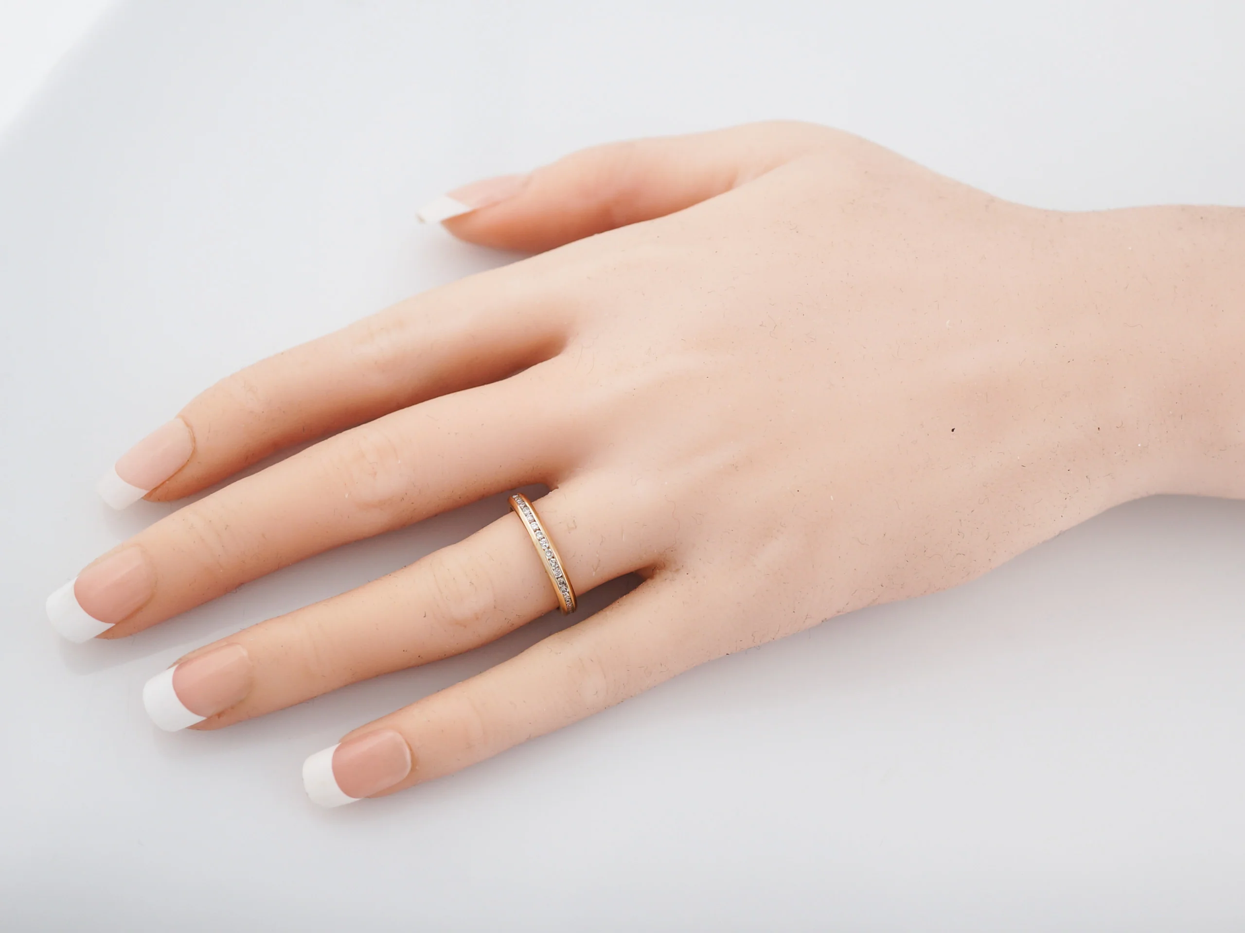 Modern Eternity Wedding Band .38 Round Brilliant Cut Diamonds in 14k Yellow Gold - Image 6