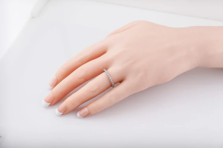 Modern Eternity Wedding Band .48ct Round Brilliant Cut Diamonds in Platinum - Image 5