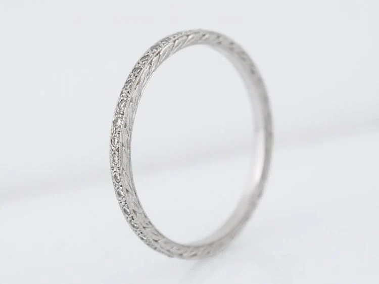 Modern Eternity Wedding Band Art Deco Style .21 Round Brilliant Cut Diamonds in Platinum - Image 3