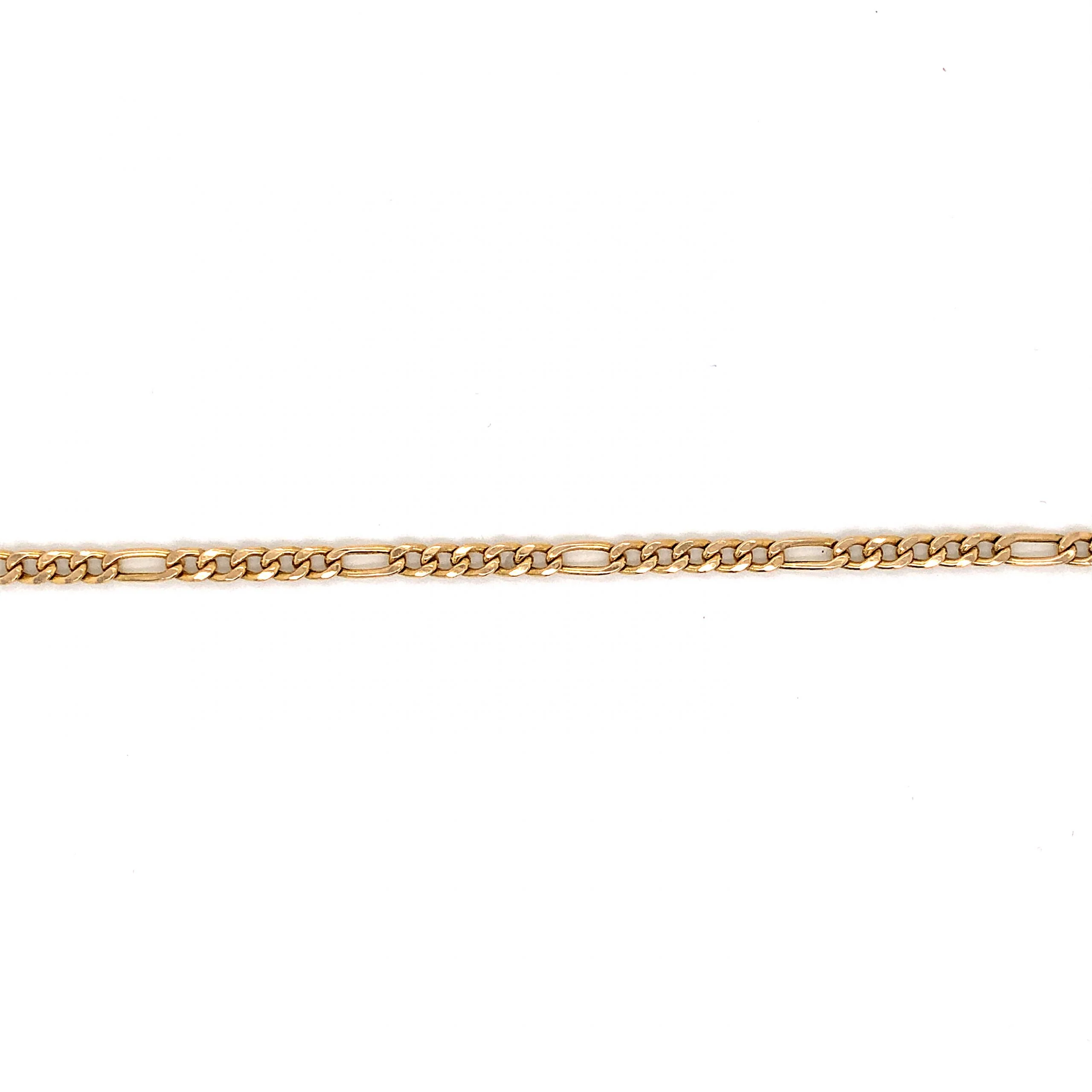 Modern Figaro Chain Bracelet in 14k Yellow Gold - Image 2