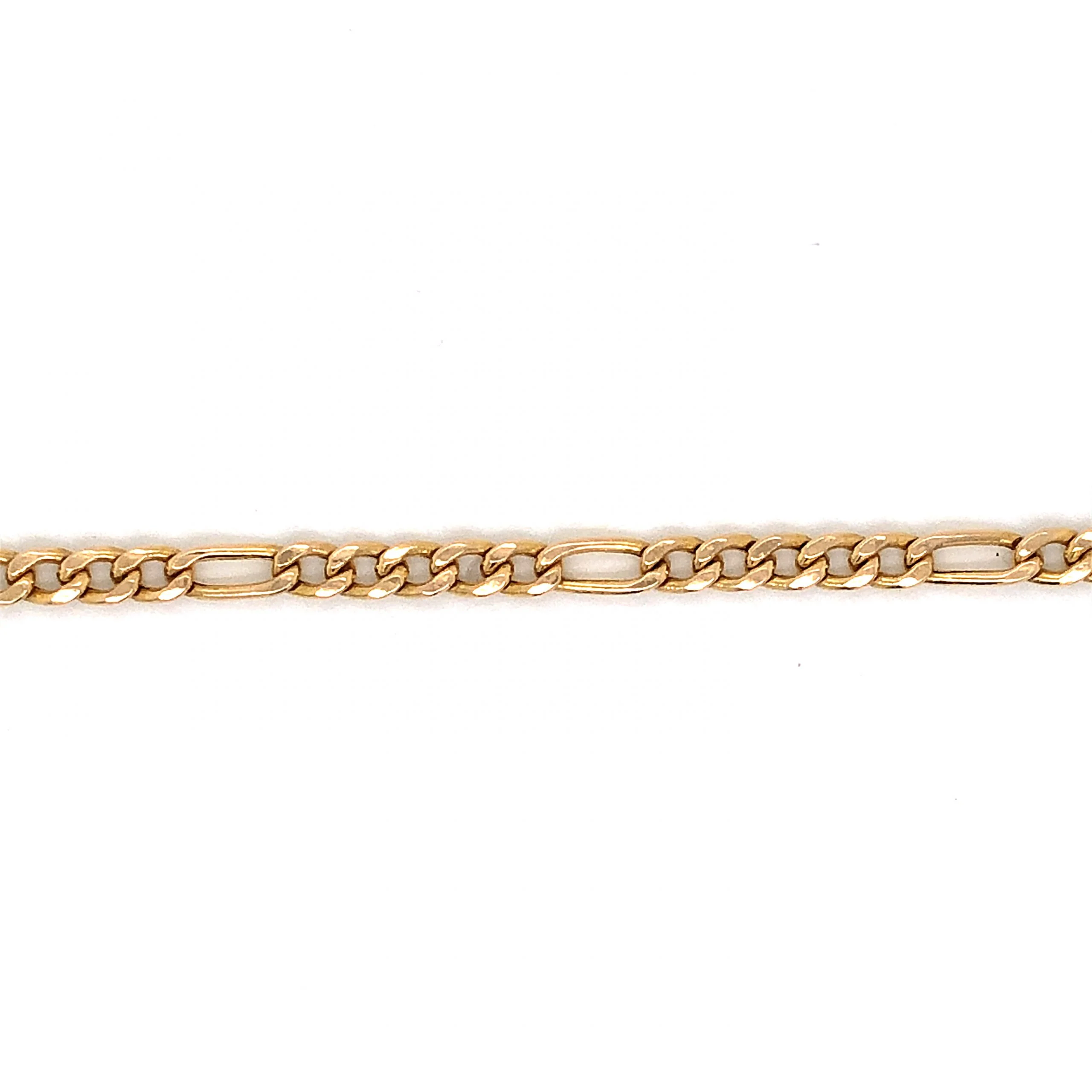 Modern Figaro Chain Bracelet in 14k Yellow Gold - Image 3