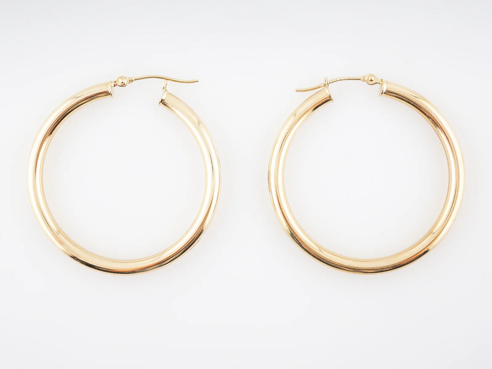 Modern Hoop Earrings in 14k Yellow Gold - Image 2