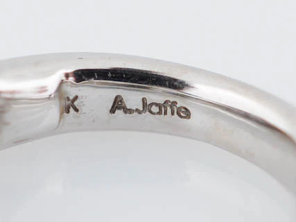 Modern A. Jaffe Split Shank Pave Diamond Ring Mounting MES017 For 1.50 Carat Round in 18K White Gold - Image 4