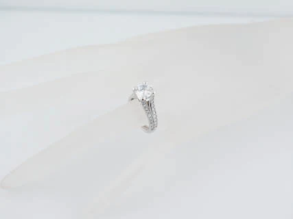 Modern A. Jaffe Split Shank Pave Diamond Ring Mounting MES017 For 1.50 Carat Round in 18K White Gold - Image 9