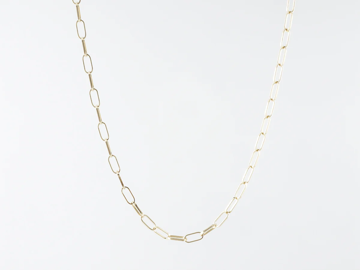 Modern Linked Chain in 14k Yellow Gold 28 Inches - Image 2