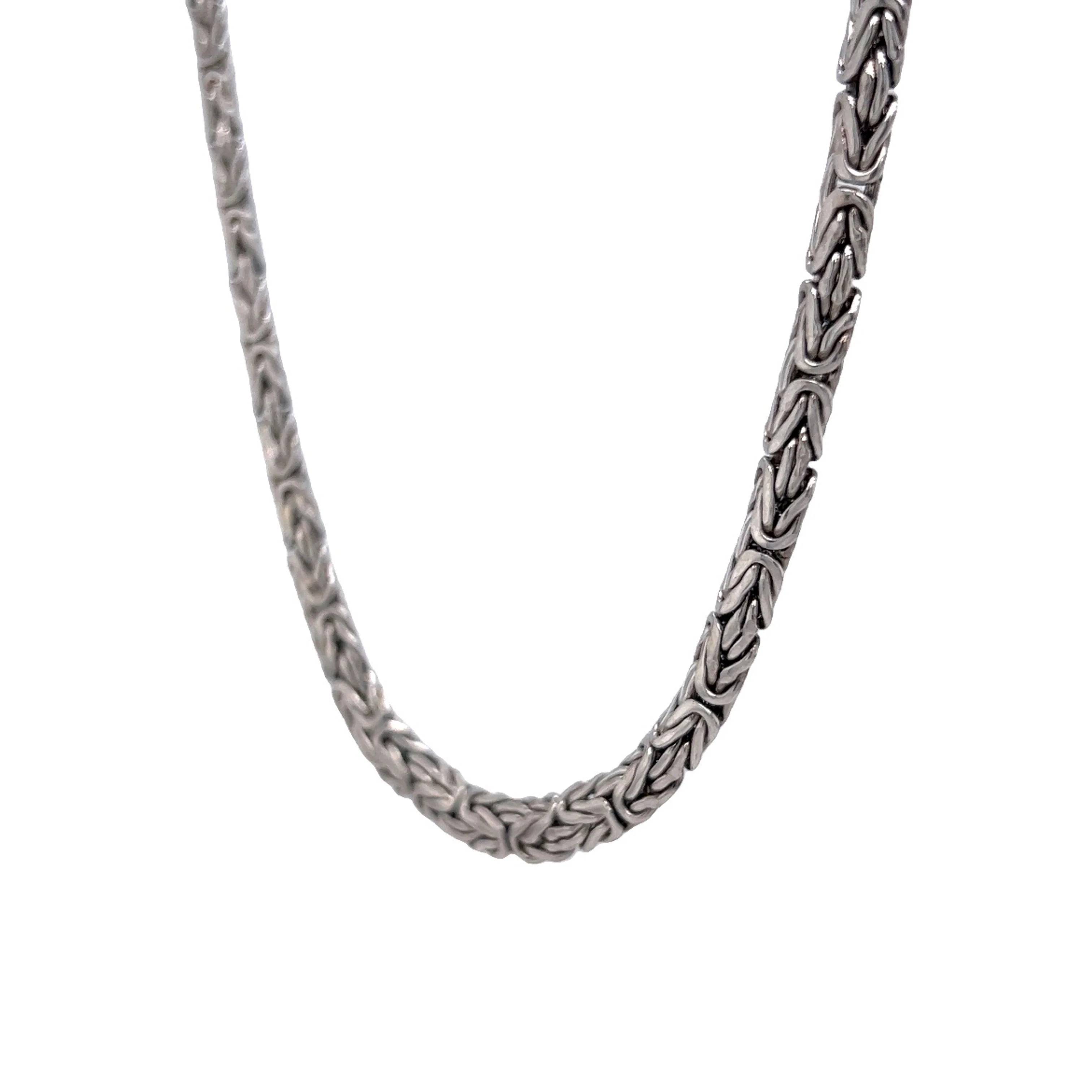 Modern Necklace Woven Chain in Platinum - Image 2