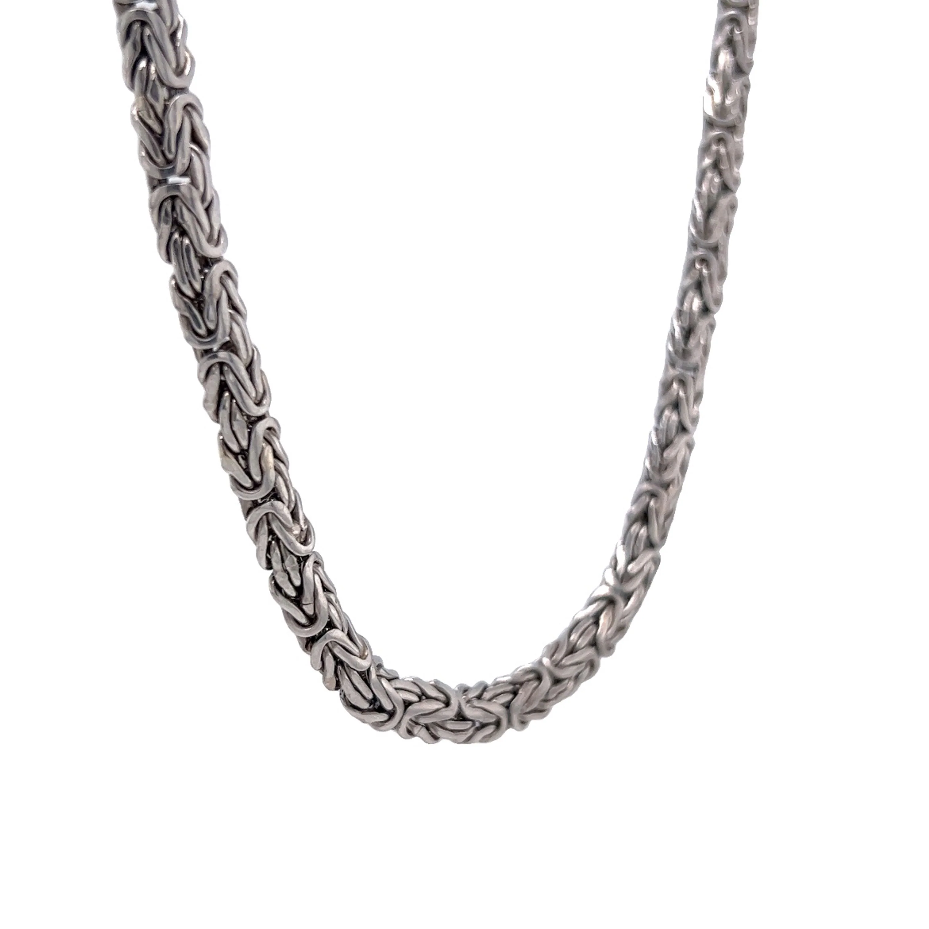 Modern Necklace Woven Chain in Platinum - Image 3
