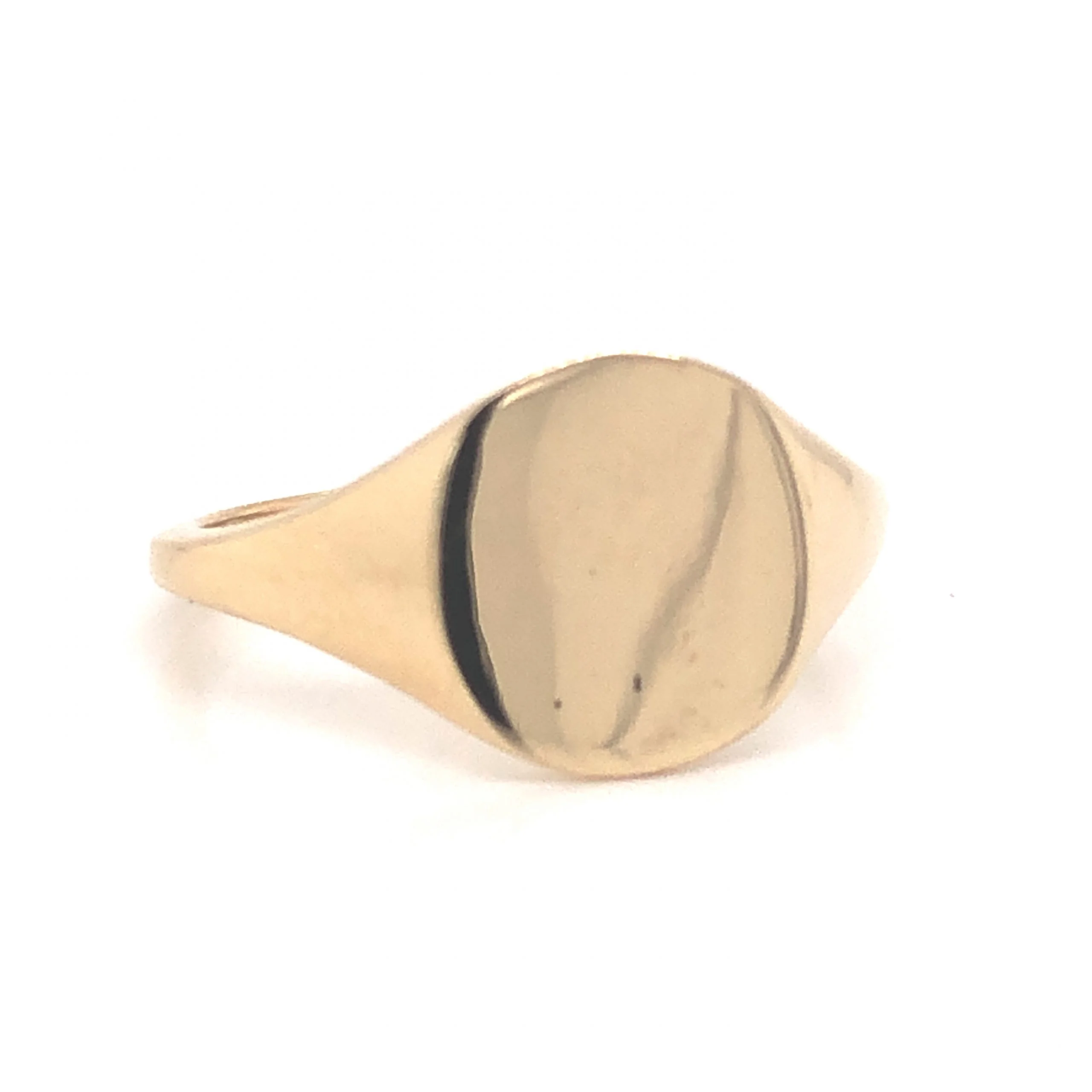 Modern Oval Signet Ring in 14k Yellow Gold - Image 3
