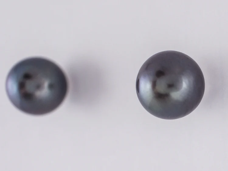 Modern Pearl Earrings in 14k White Gold - Image 3