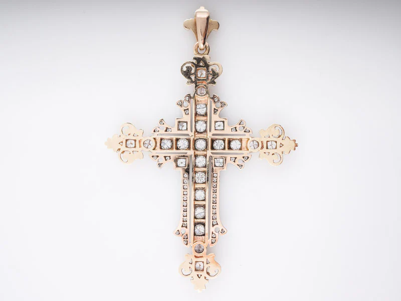 ***RTV***Modern Pendant 3.96 Round Brilliant Cut Diamonds in 14k White & Yellow Gold - Image 2