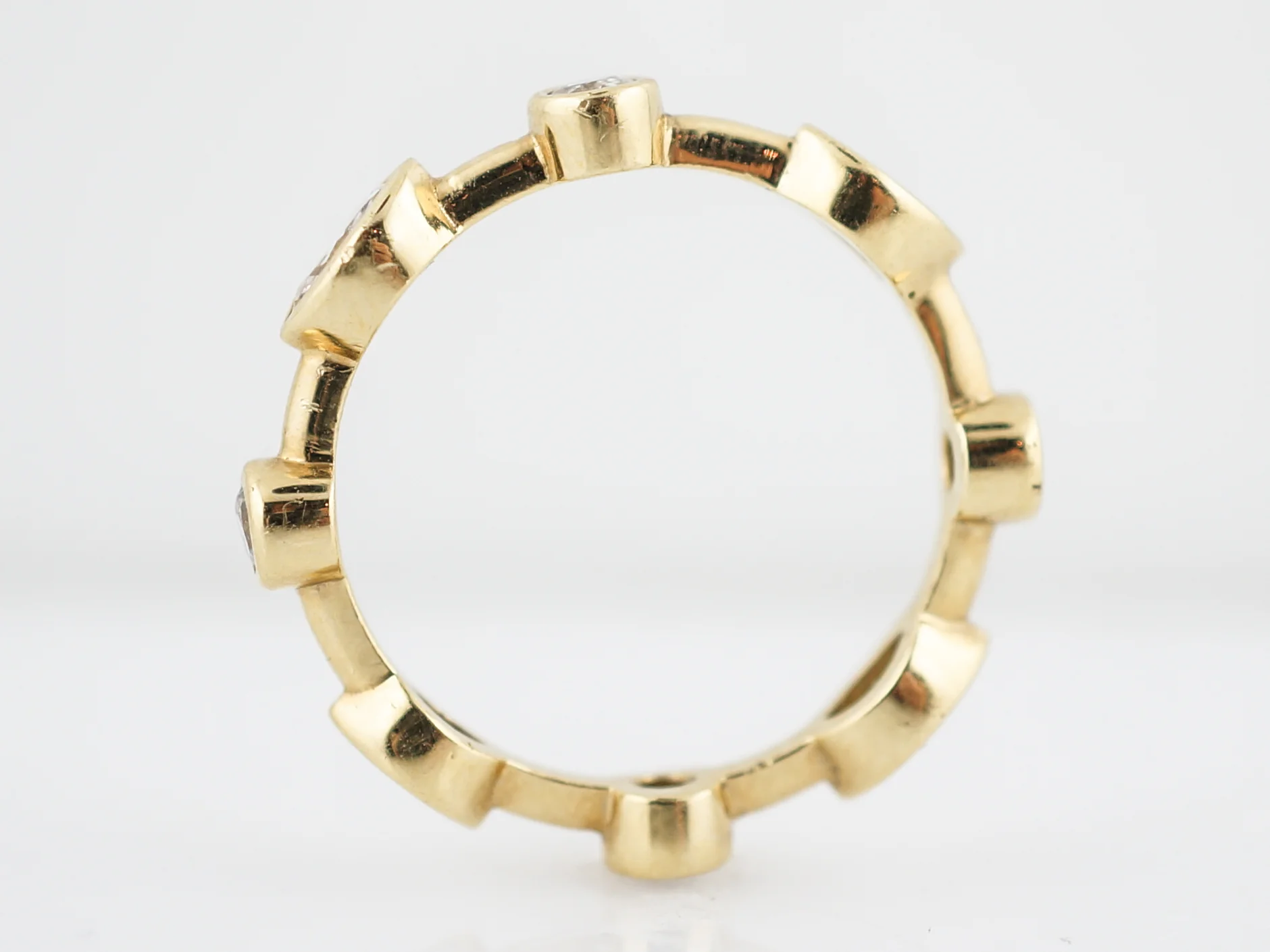 Modern Right Hand Ring 1.20 Marquis & Round Brilliant Cut Diamonds in 18k Yellow Gold - Image 3