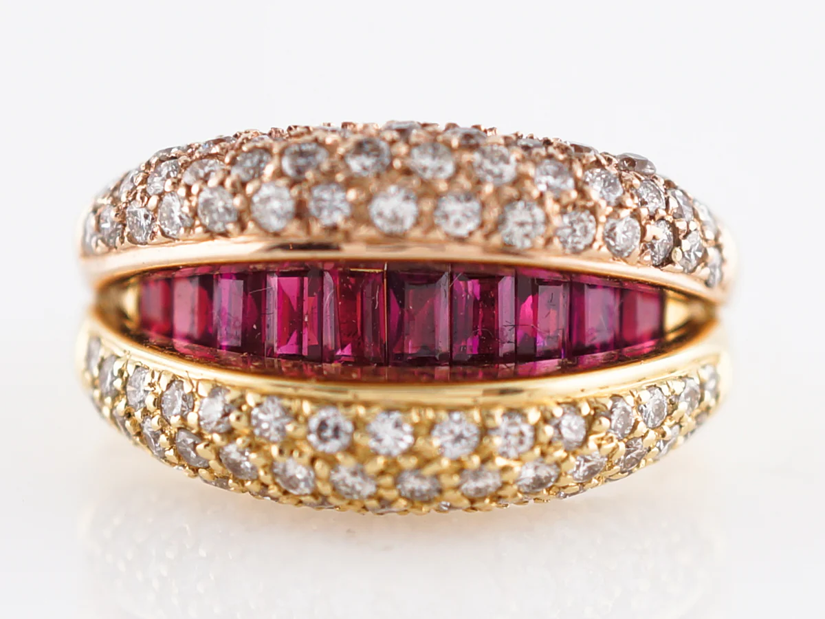 ***RTV 5/23/19***Modern Right Hand Ring 1.22 Round Brilliant Cut Diamonds in 18k Yellow Gold