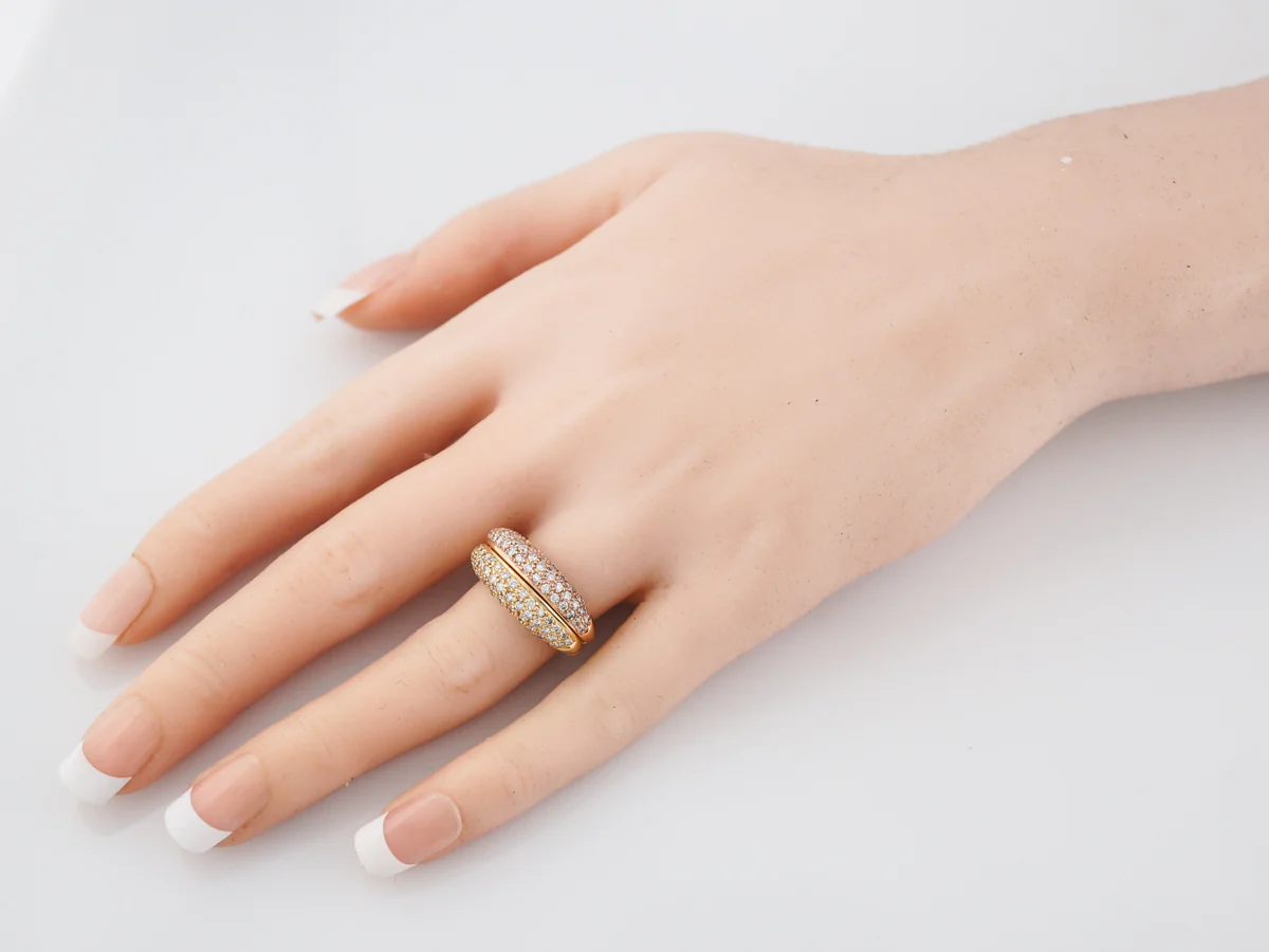 ***RTV 5/23/19***Modern Right Hand Ring 1.22 Round Brilliant Cut Diamonds in 18k Yellow Gold - Image 10